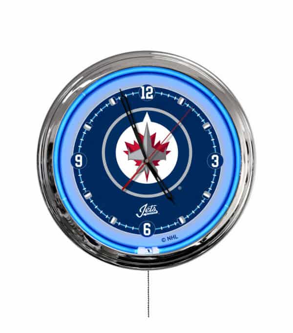 Winnipeg Jets 16-Inch LED Wall Clock in Chrome