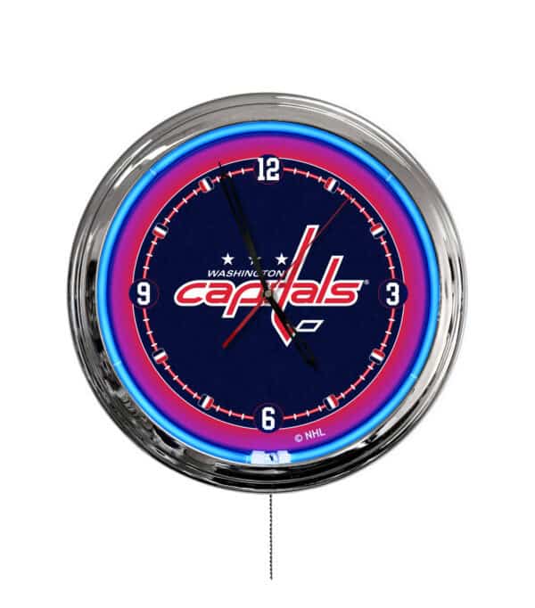 Washington Capitals 16-Inch LED Wall Clock in Chrome