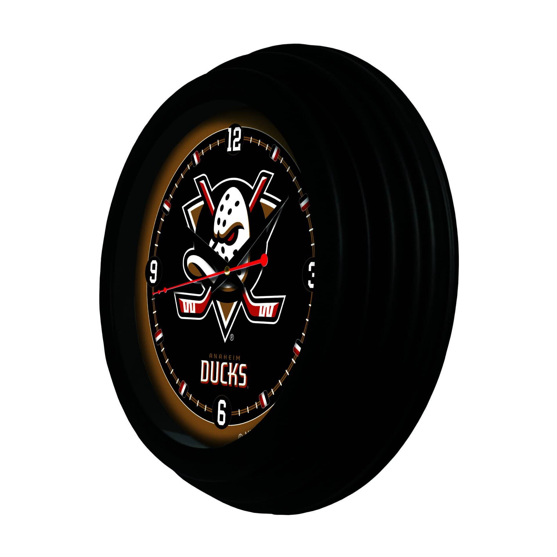 Anaheim Ducks 15-Inch Wall Clock in Black 2 Anaheim Ducks 15-Inch Wall Clock in Black - Image 2
