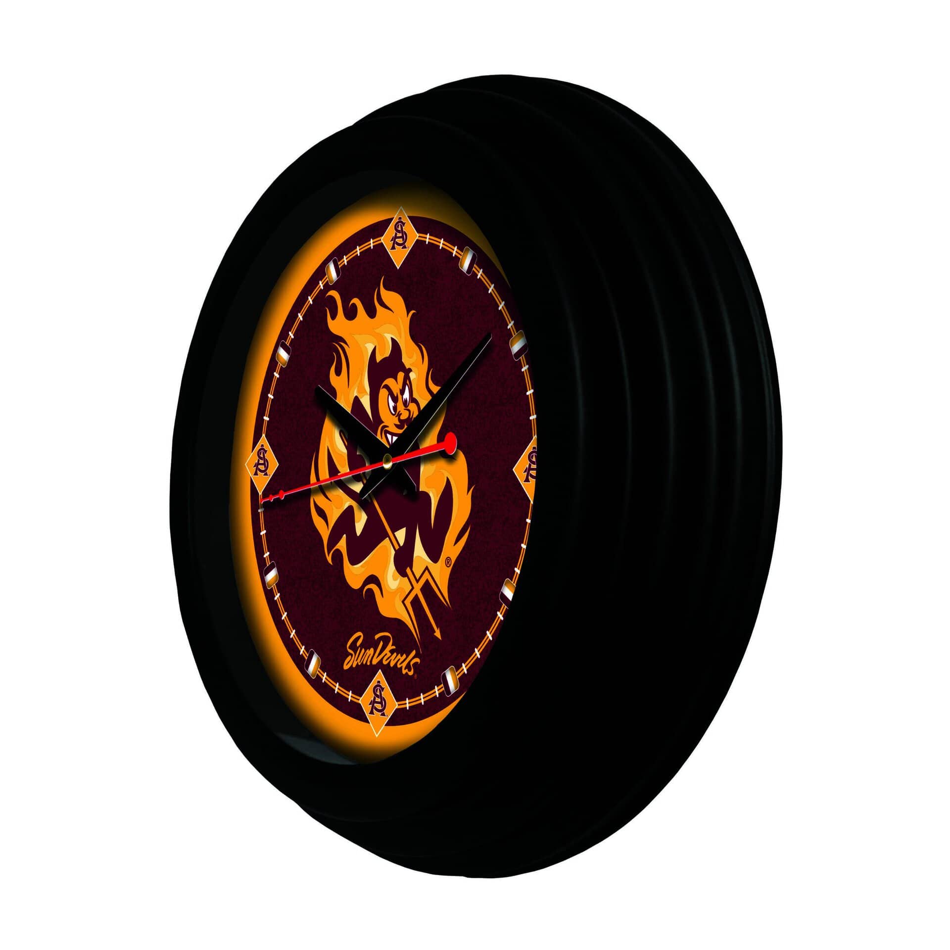 Arizona State University 15-Inch Wall Clock in Black (Sparky) 4 Arizona State University 15-Inch Wall Clock in Black (Sparky)