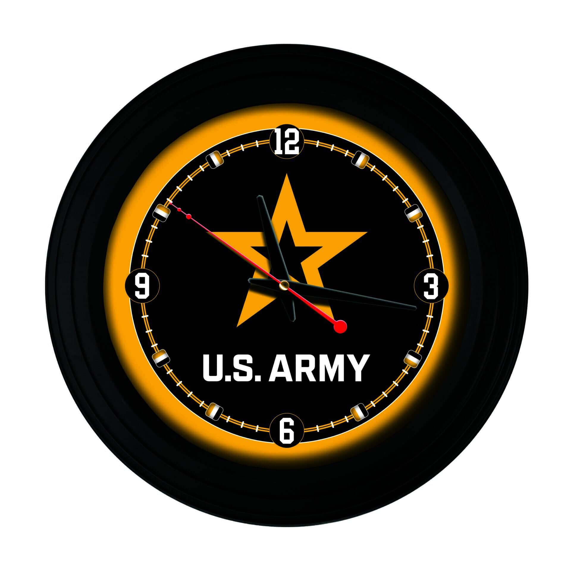 United States Army 15-Inch Wall Clock in Black 1 United States Army 15-Inch Wall Clock in Black