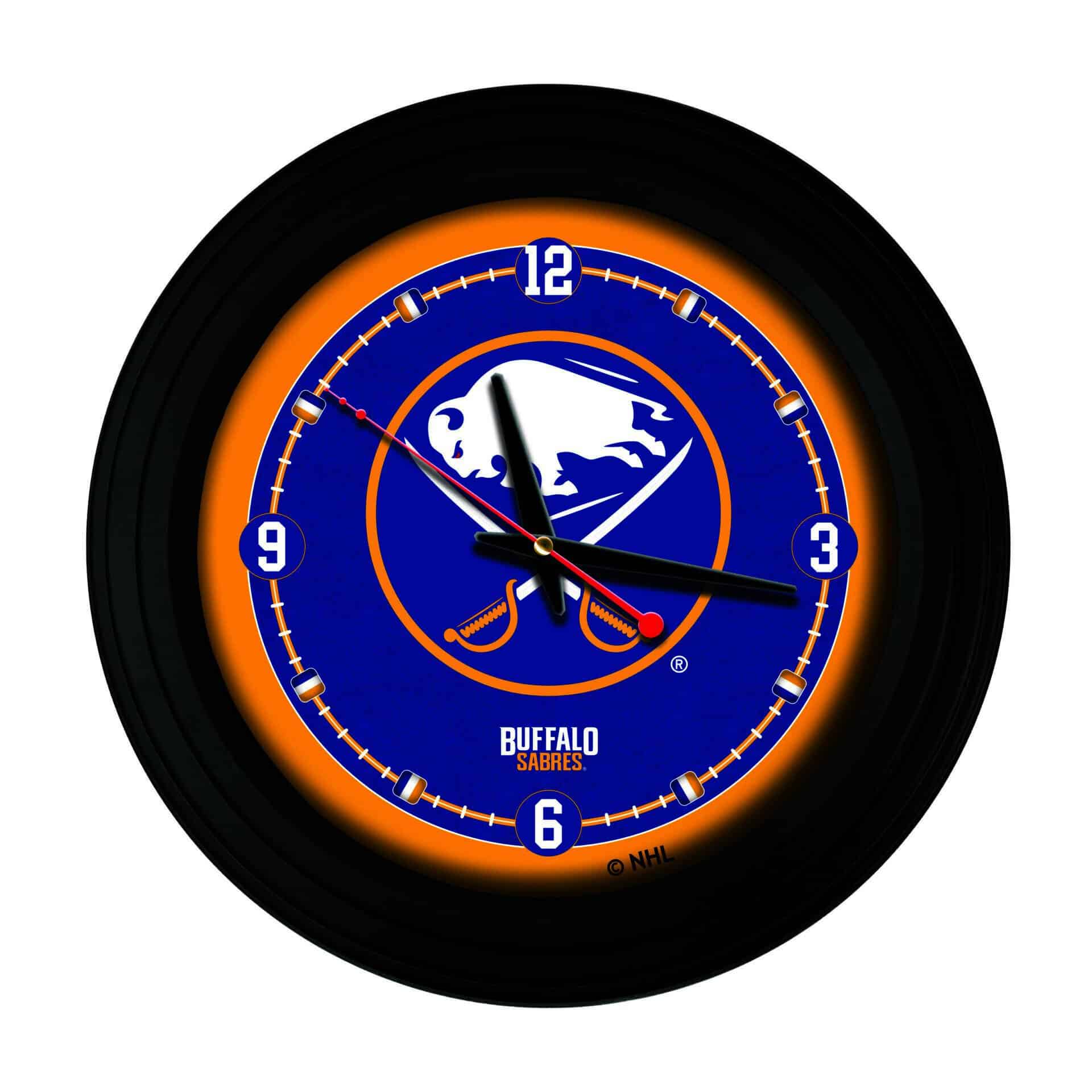 Buffalo Sabres 15-Inch Wall Clock in Black 1 Buffalo Sabres 15-Inch Wall Clock in Black