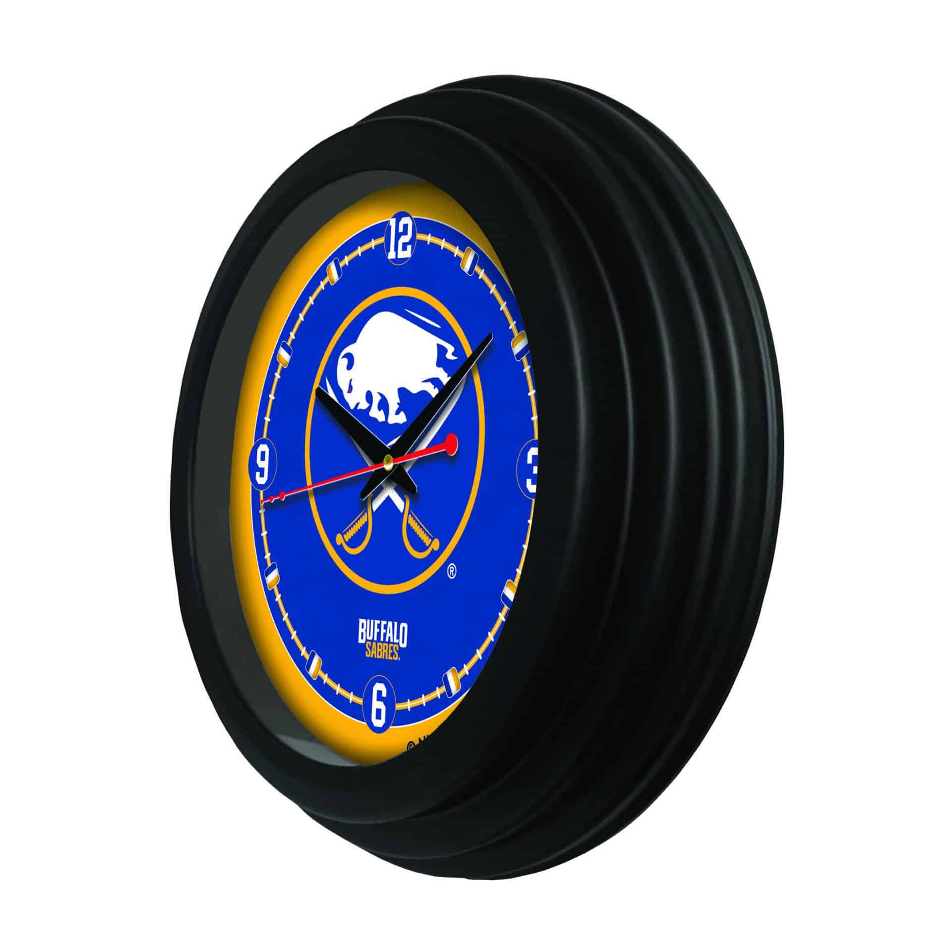 Buffalo Sabres 15-Inch Wall Clock in Black 2 Buffalo Sabres 15-Inch Wall Clock in Black - Image 2