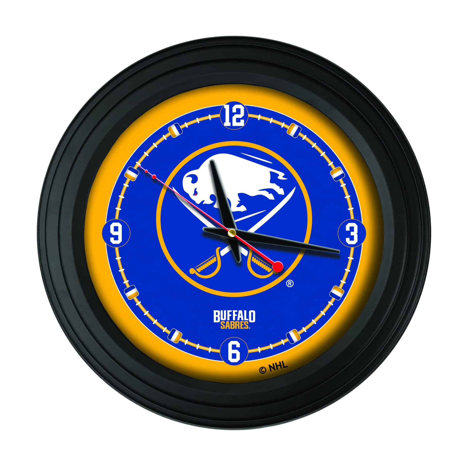 Buffalo Sabres 15-Inch Wall Clock in Black 3 Buffalo Sabres 15-Inch Wall Clock in Black
