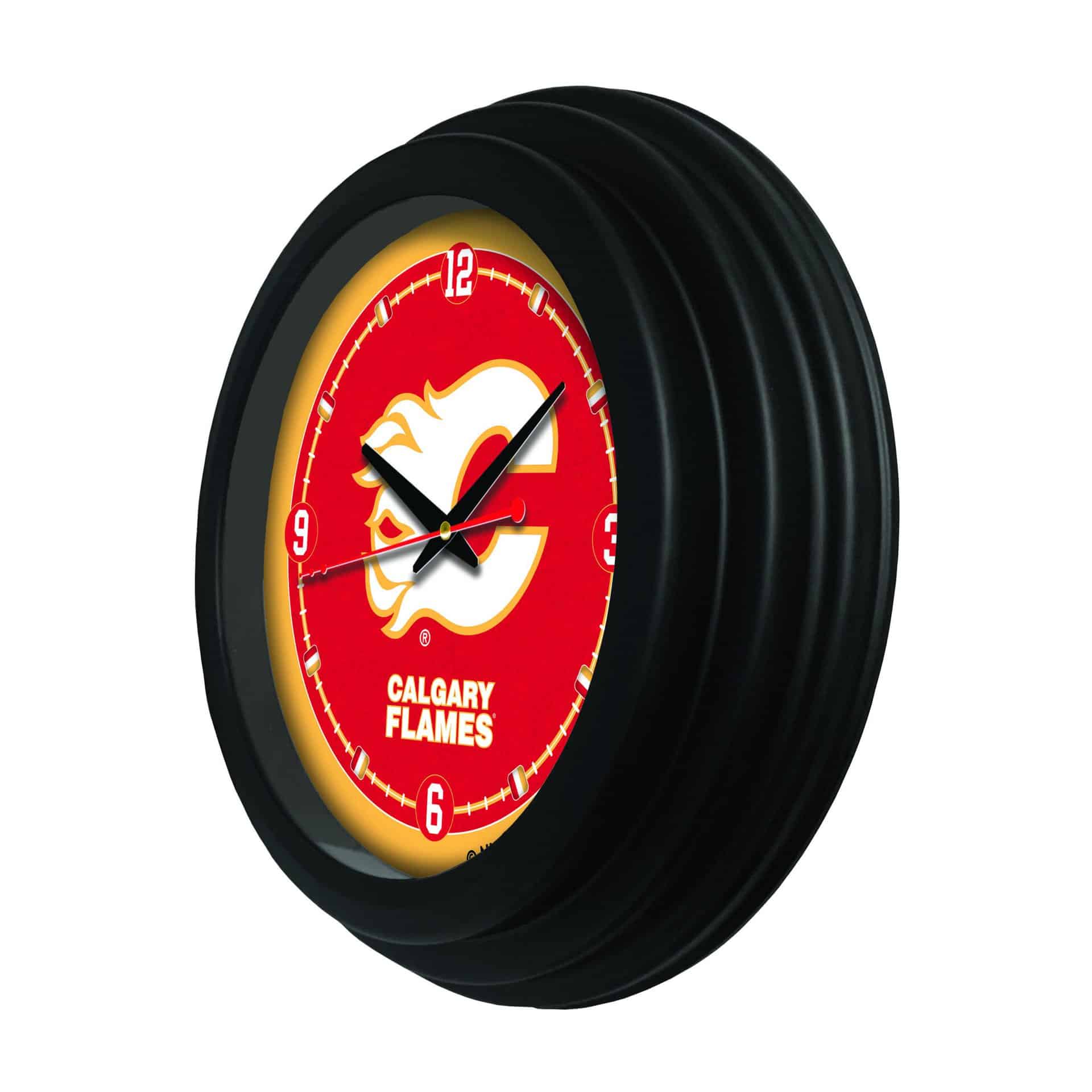 Calgary Flames 15-Inch Wall Clock in Black 4 Calgary Flames 15-Inch Wall Clock in Black
