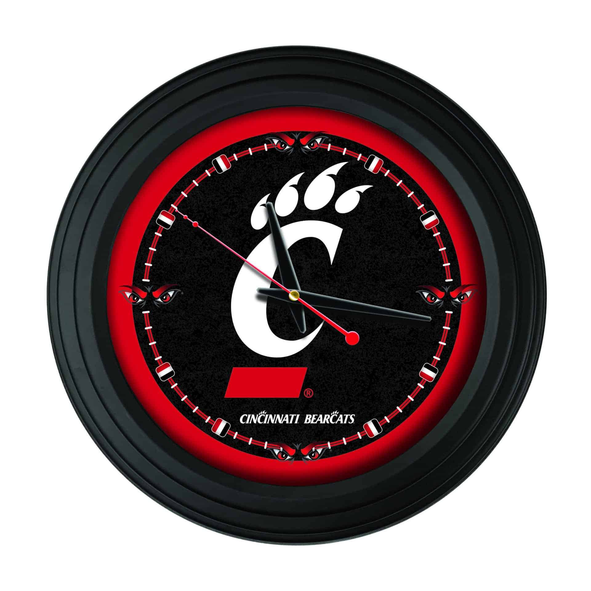 University of Cincinnati 15-Inch Wall Clock in Black 1 University of Cincinnati 15-Inch Wall Clock in Black