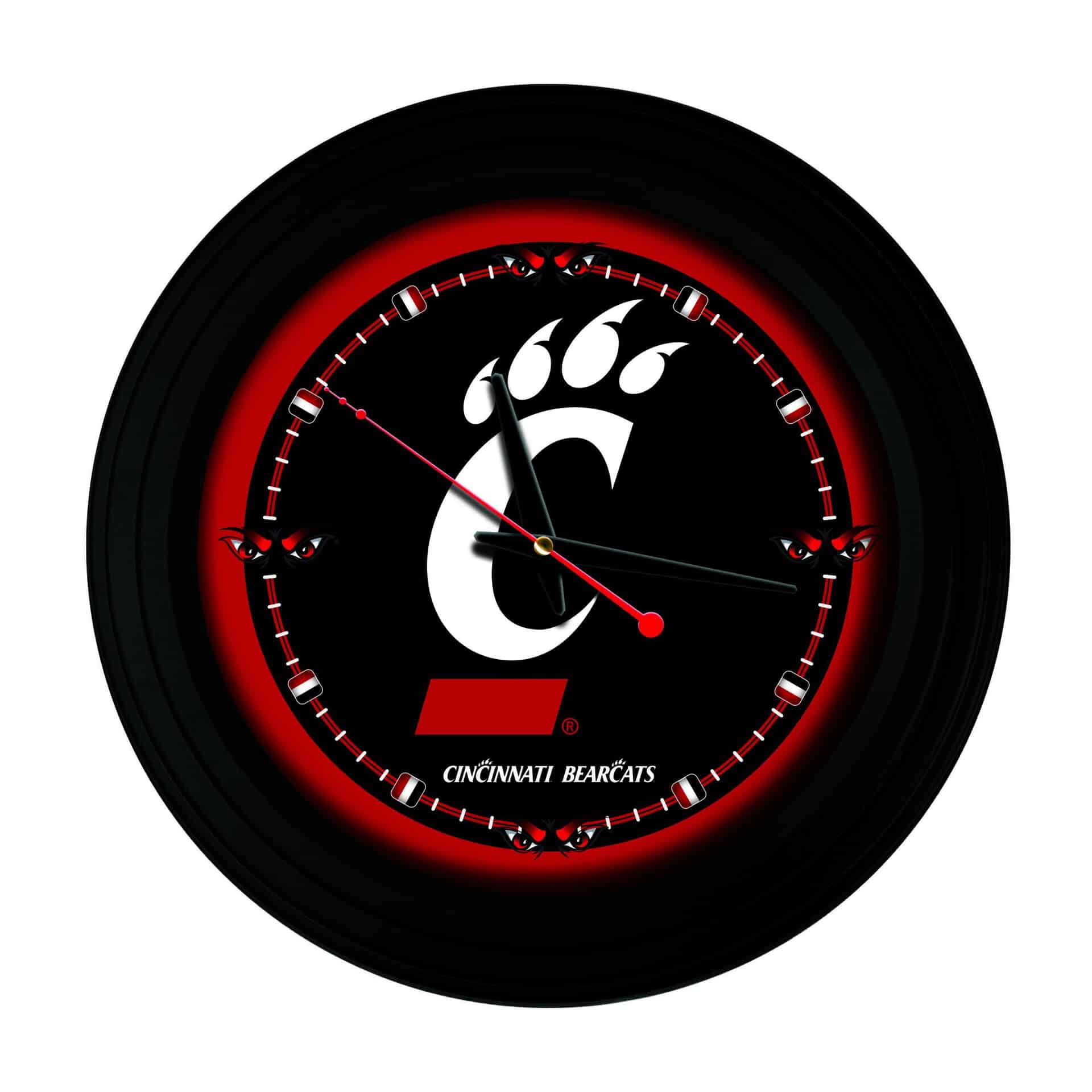 University of Cincinnati 15-Inch Wall Clock in Black 3 University of Cincinnati 15-Inch Wall Clock in Black