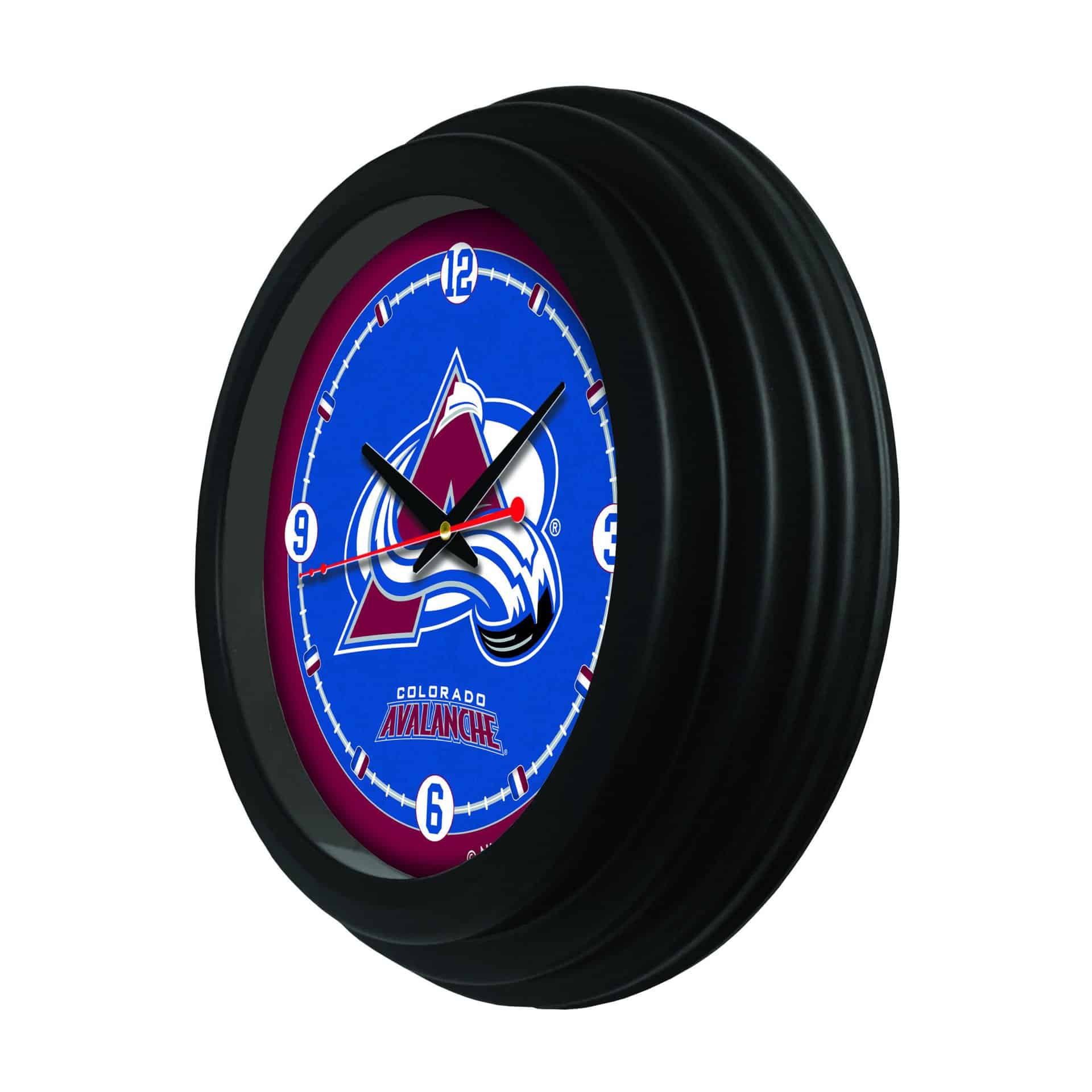 Colorado Avalanche 15-Inch Wall Clock in Black 4 Colorado Avalanche 15-Inch Wall Clock in Black
