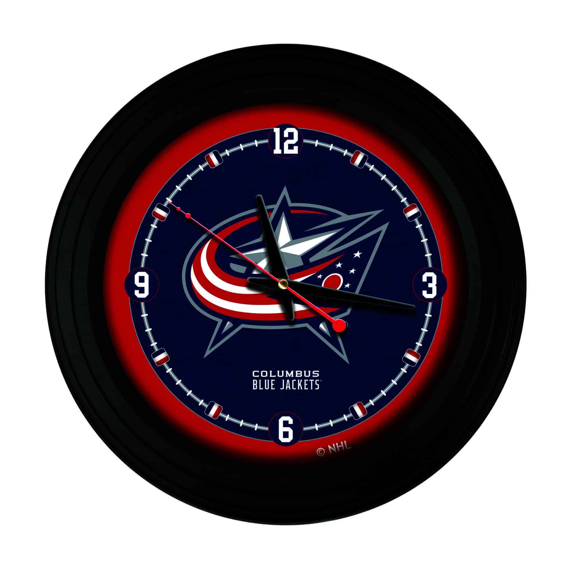 Columbus Blue Jackets 15-Inch Wall Clock in Black 1 Columbus Blue Jackets 15-Inch Wall Clock in Black