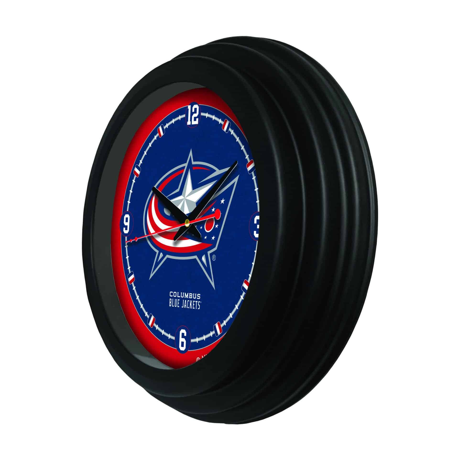 Columbus Blue Jackets 15-Inch Wall Clock in Black 2 Columbus Blue Jackets 15-Inch Wall Clock in Black - Image 2