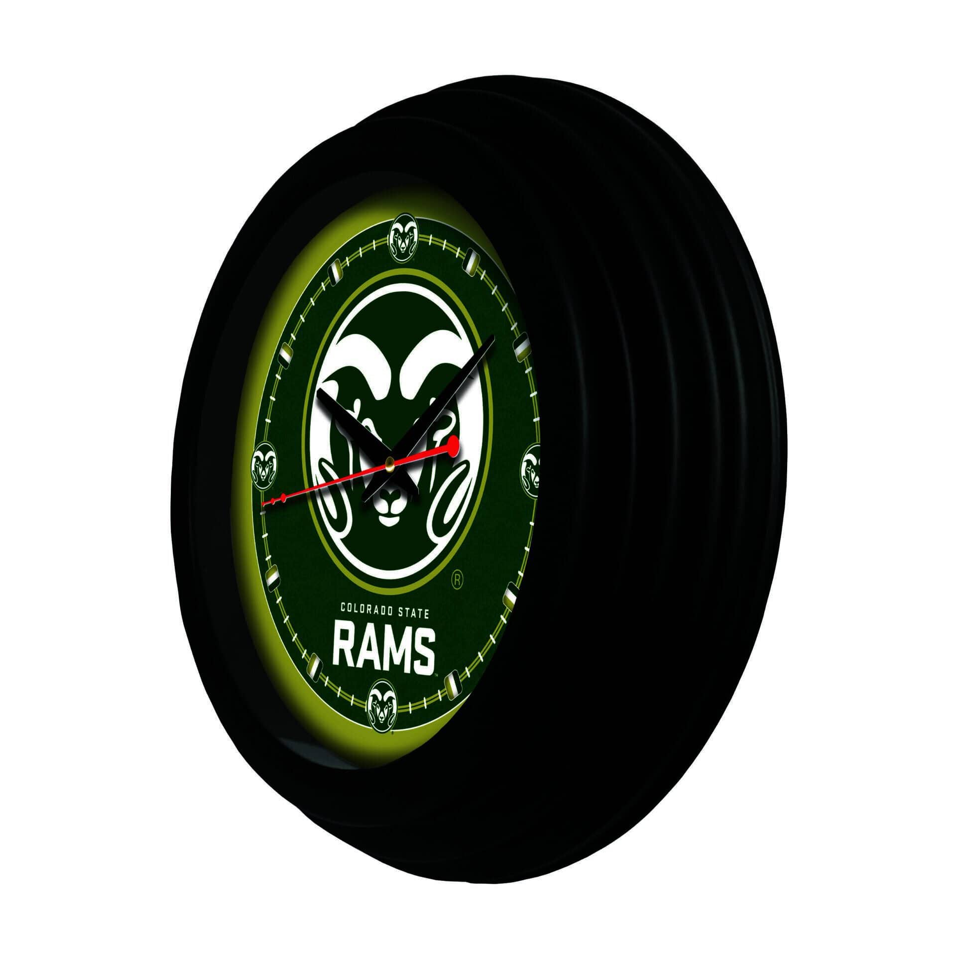 Colorado State University 15-Inch Wall Clock in Black 2 Colorado State University 15-Inch Wall Clock in Black - Image 2