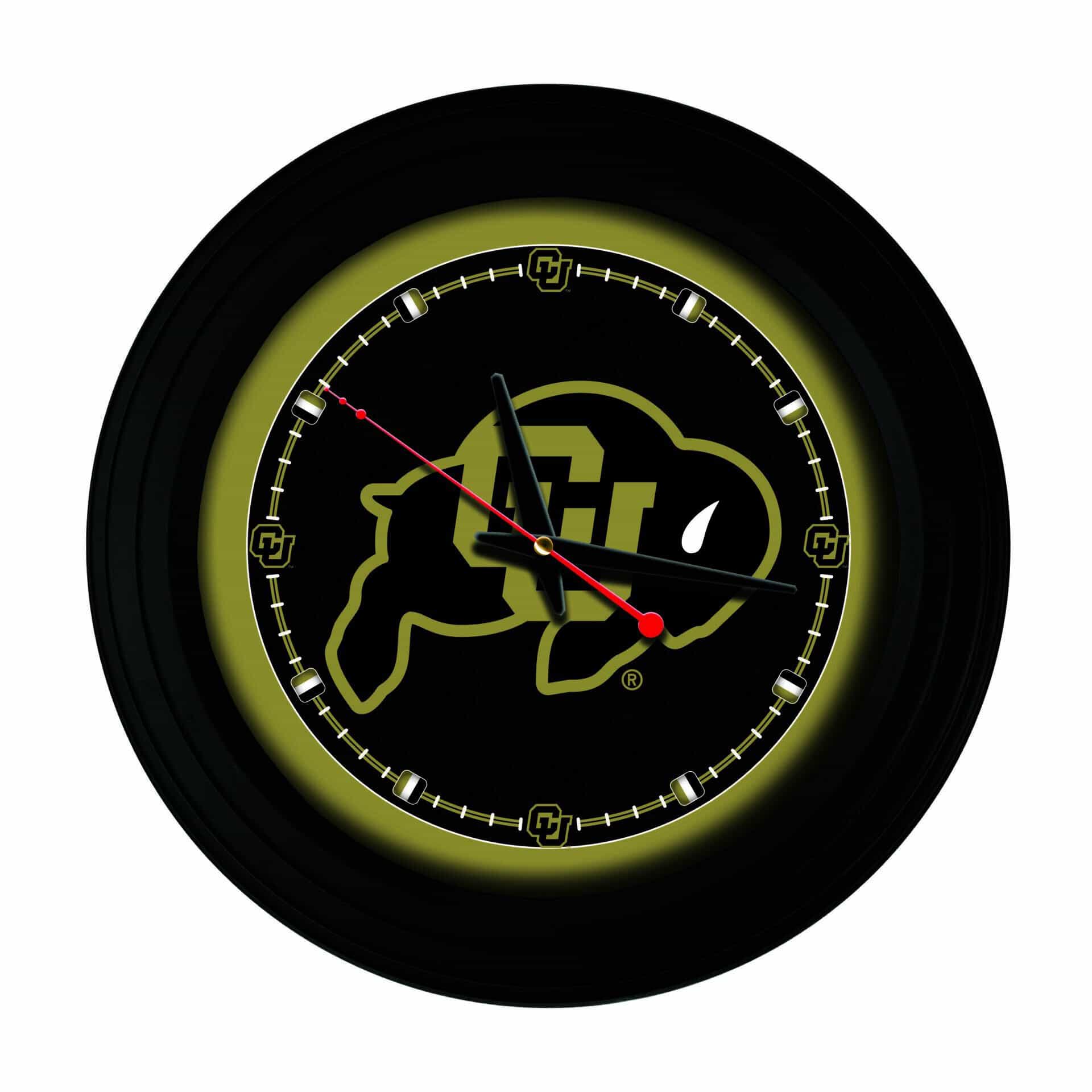 University of Colorado 15-Inch Wall Clock in Black 1 University of Colorado 15-Inch Wall Clock in Black