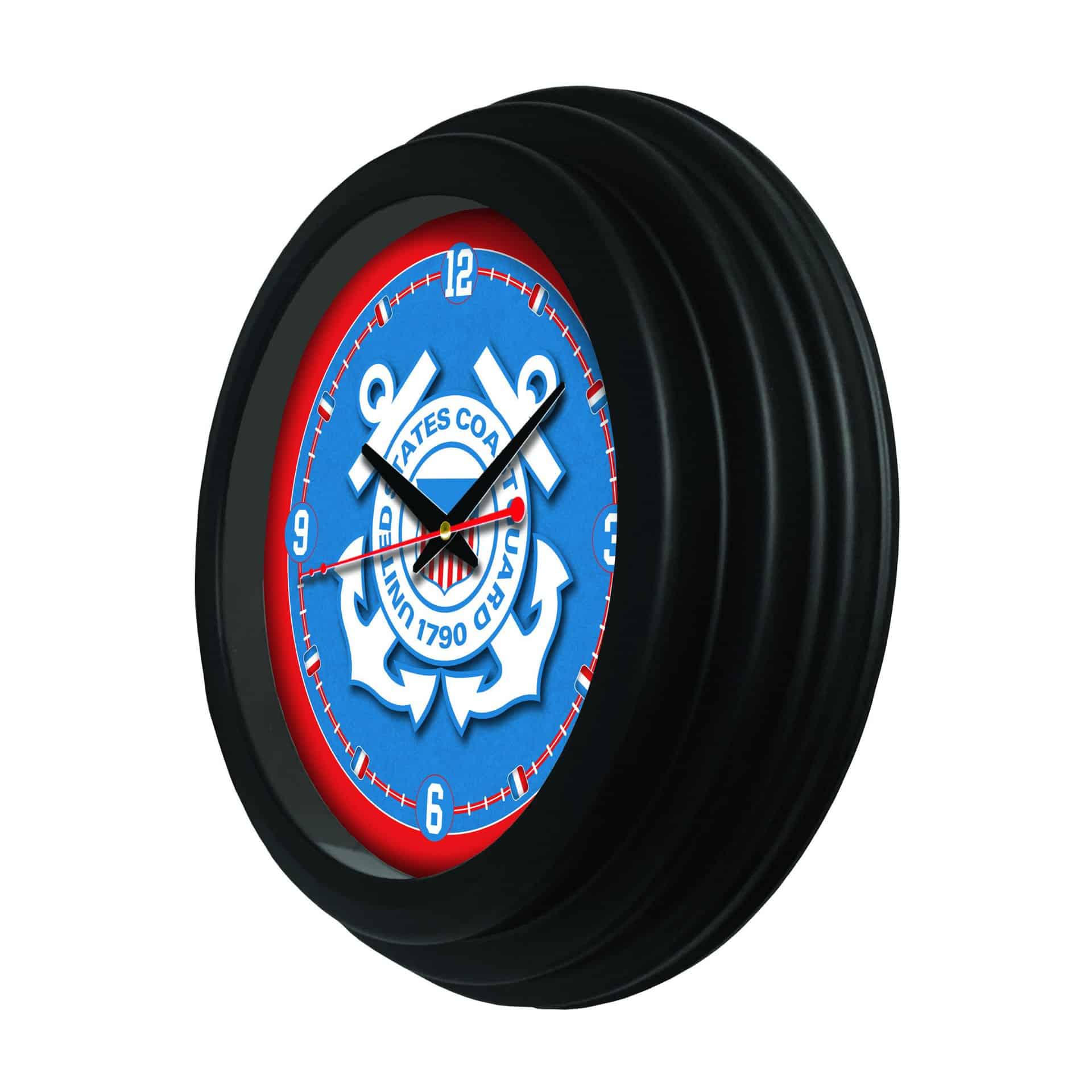 United States Coast Guard 15-Inch Wall Clock in Black 4 United States Coast Guard 15-Inch Wall Clock in Black