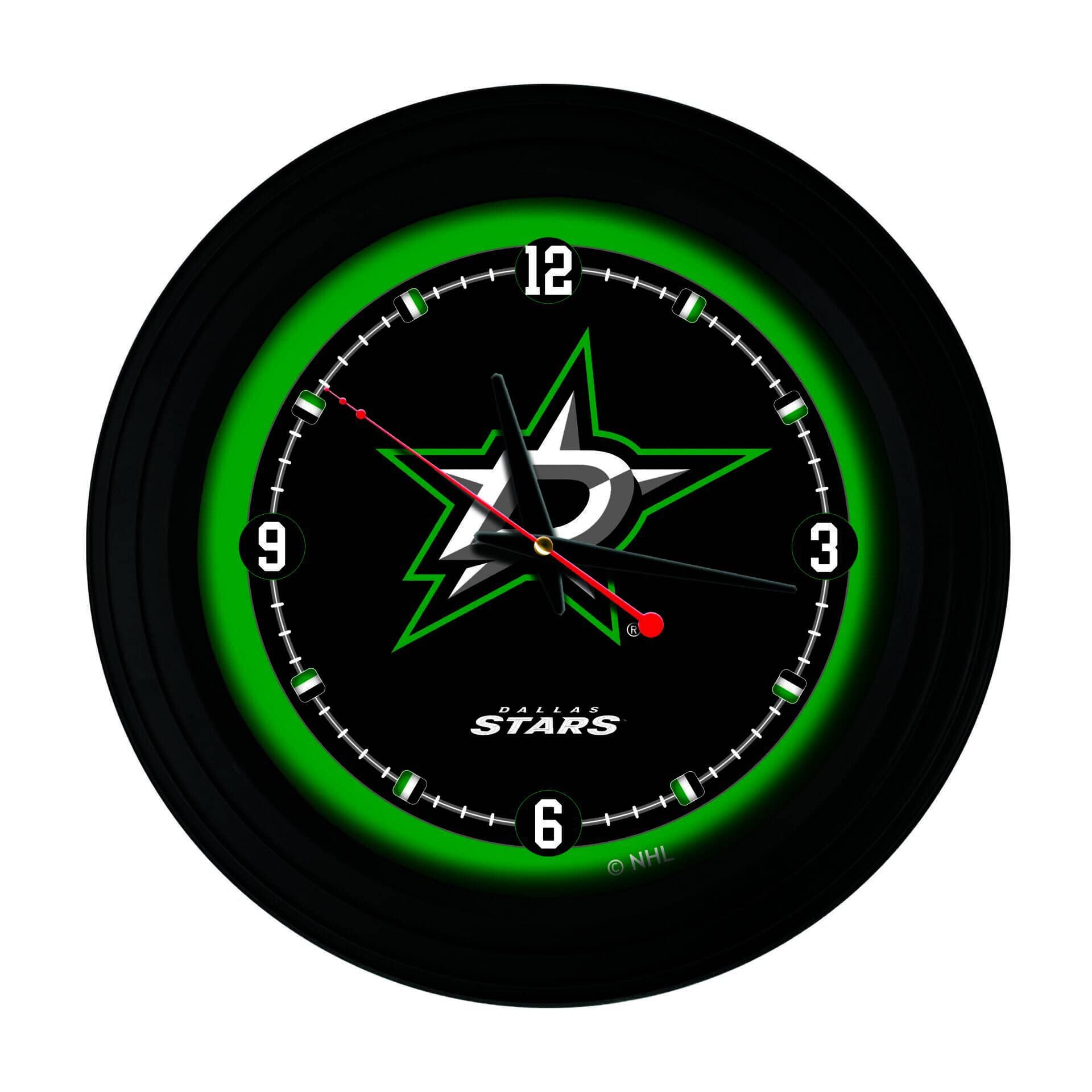 Dallas Stars 15-Inch Wall Clock in Black 1 Dallas Stars 15-Inch Wall Clock in Black