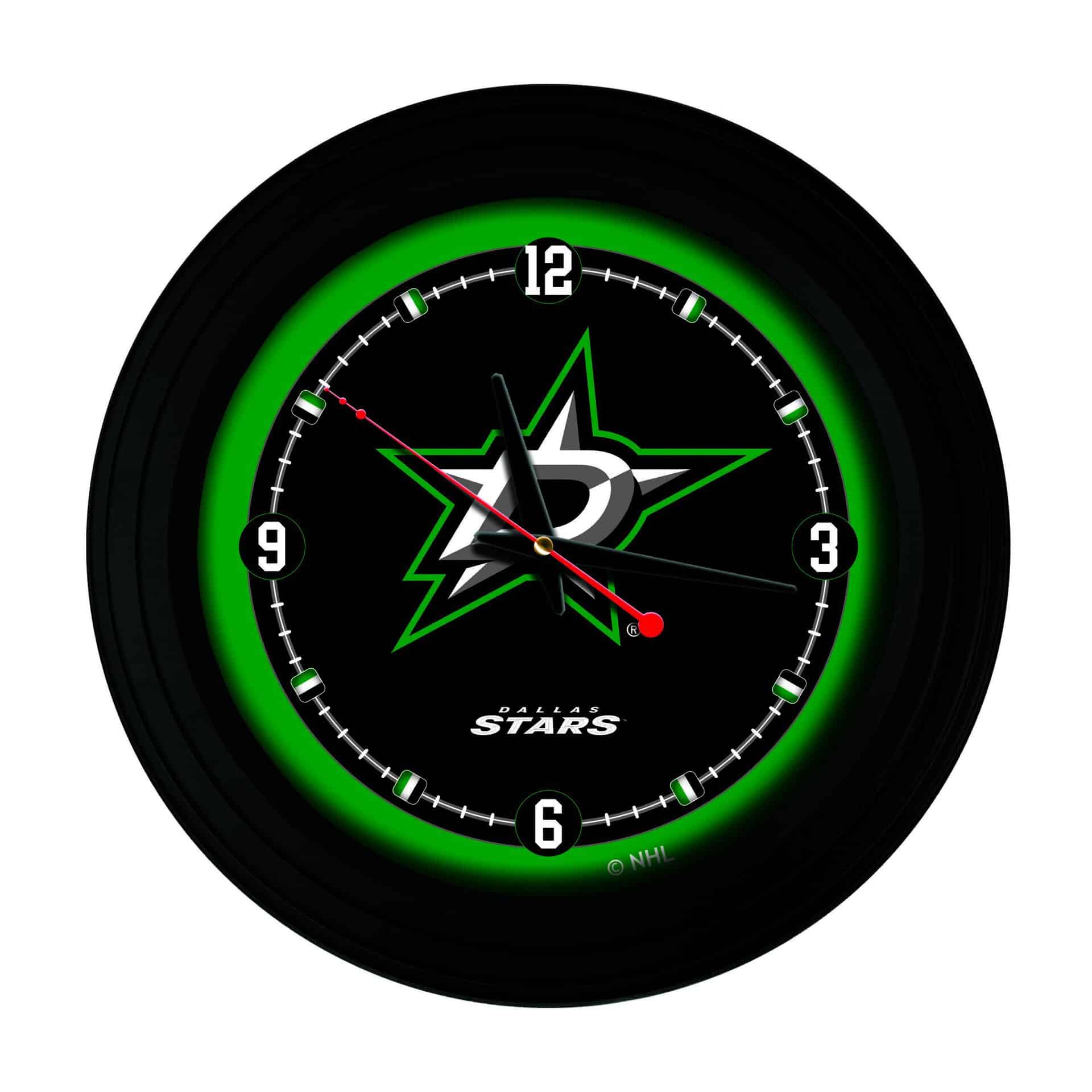 Dallas Stars 15-Inch Wall Clock in Black 3 Dallas Stars 15-Inch Wall Clock in Black