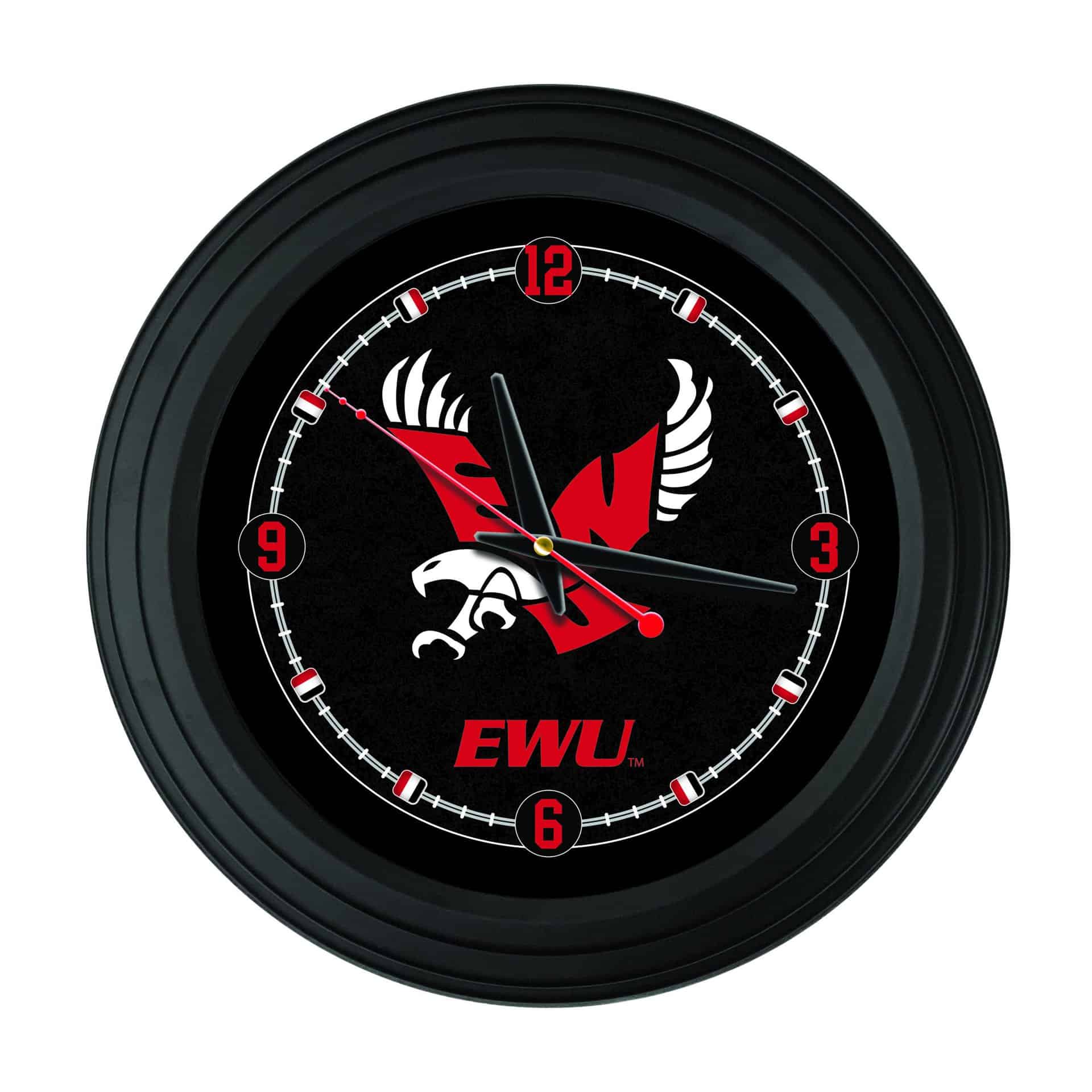 Eastern Washington University 15-Inch Wall Clock in Black 3 Eastern Washington University 15-Inch Wall Clock in Black