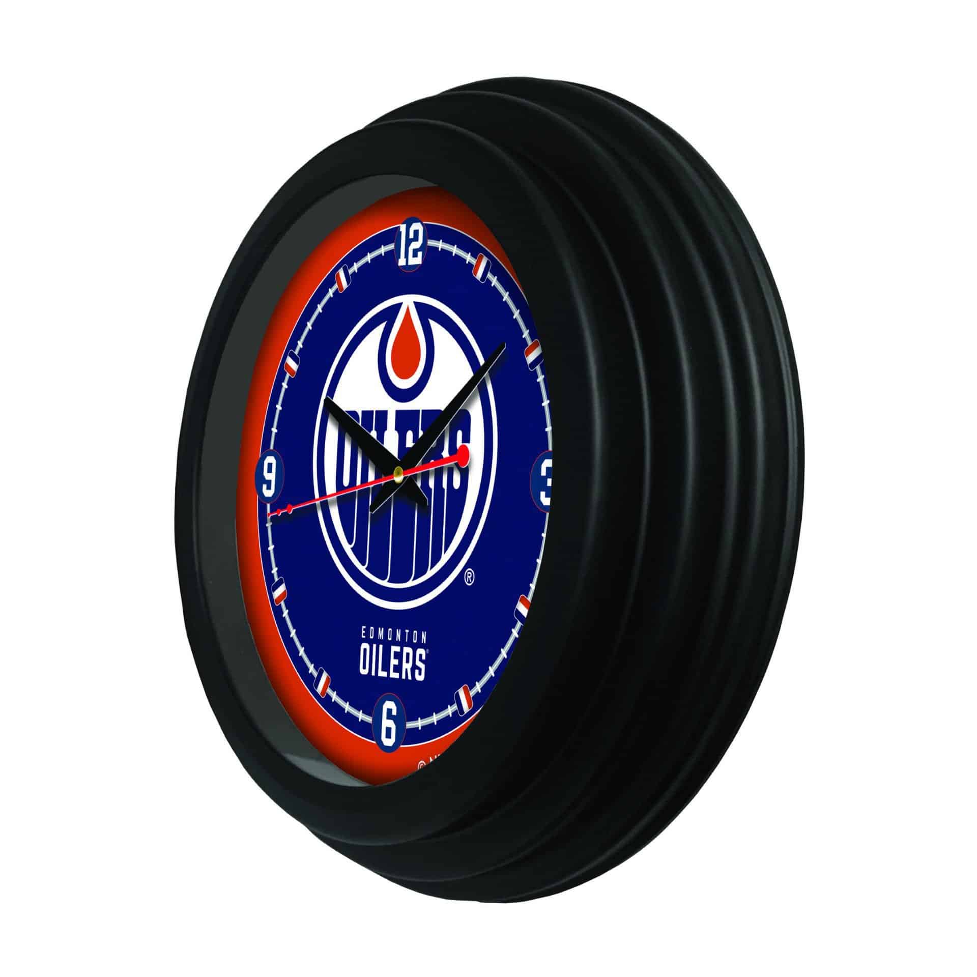 Edmonton Oilers 15-Inch Wall Clock in Black 2 Edmonton Oilers 15-Inch Wall Clock in Black - Image 2