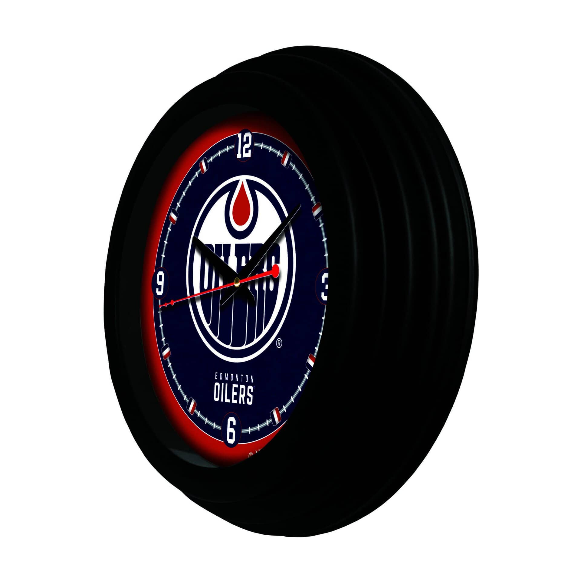 Edmonton Oilers 15-Inch Wall Clock in Black 4 Edmonton Oilers 15-Inch Wall Clock in Black