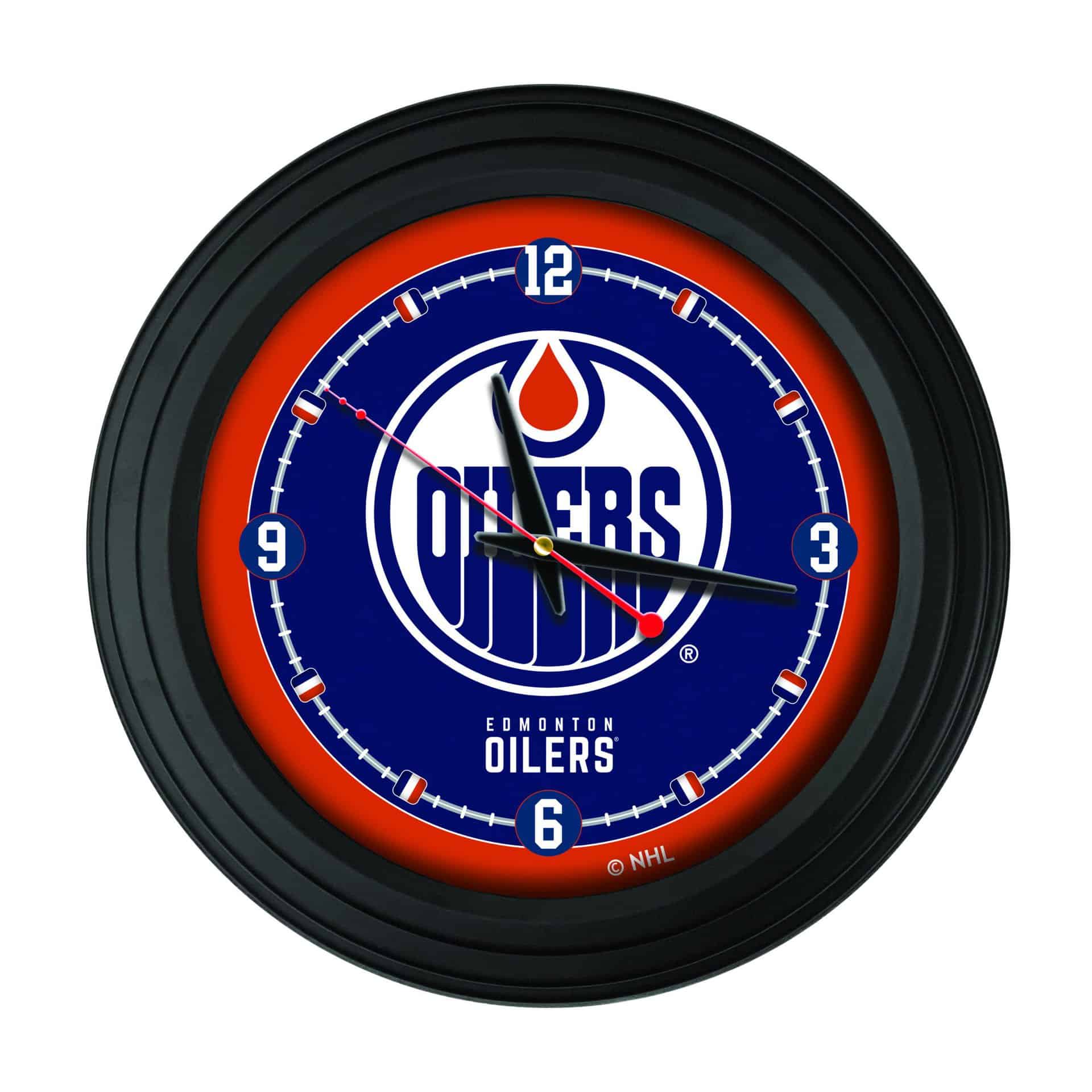Edmonton Oilers 15-Inch Wall Clock in Black 3 Edmonton Oilers 15-Inch Wall Clock in Black