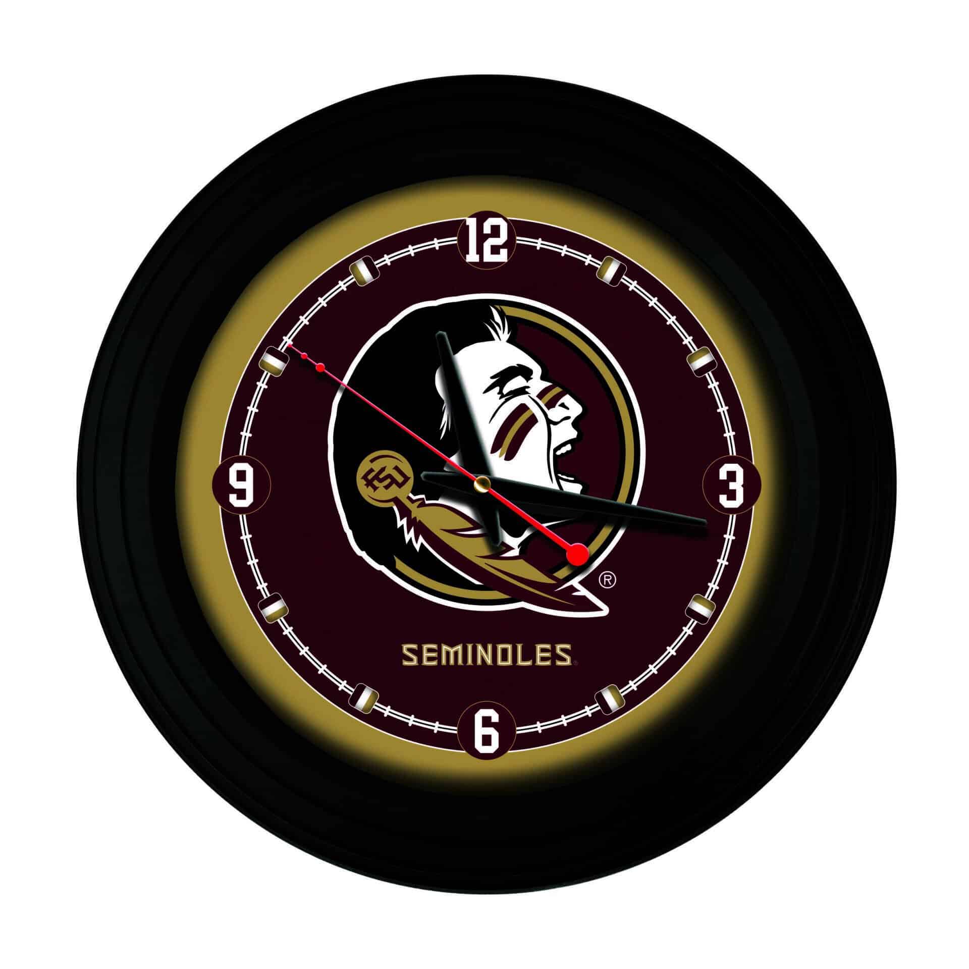 Florida State (Head) 15-Inch Wall Clock in Black 1 Florida State (Head) 15-Inch Wall Clock in Black