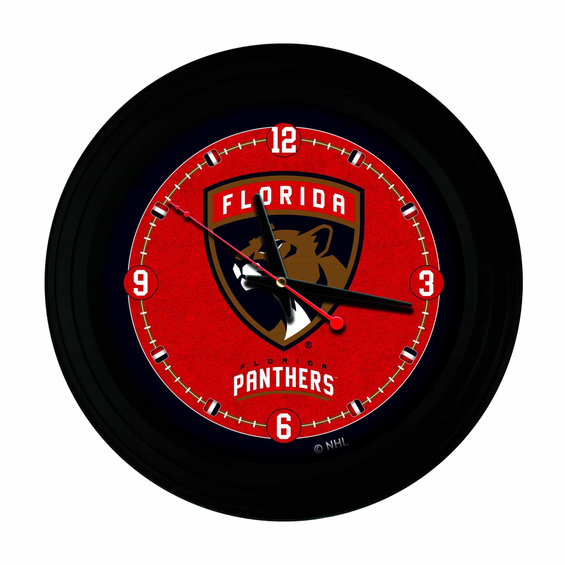 Florida Panthers 15-Inch Wall Clock in Black 3 Florida Panthers 15-Inch Wall Clock in Black