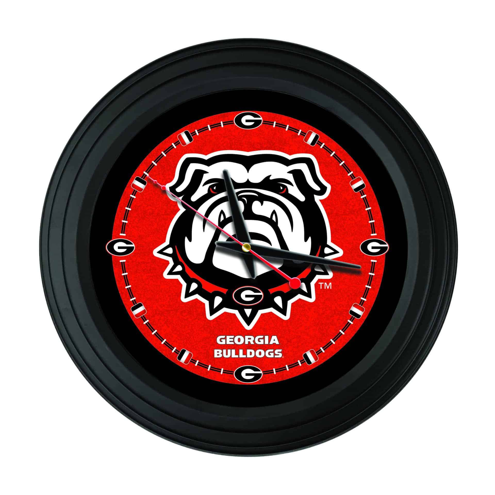 University of Georgia (Bulldog) 15-Inch Wall Clock in Black 1 University of Georgia (Bulldog) 15-Inch Wall Clock in Black