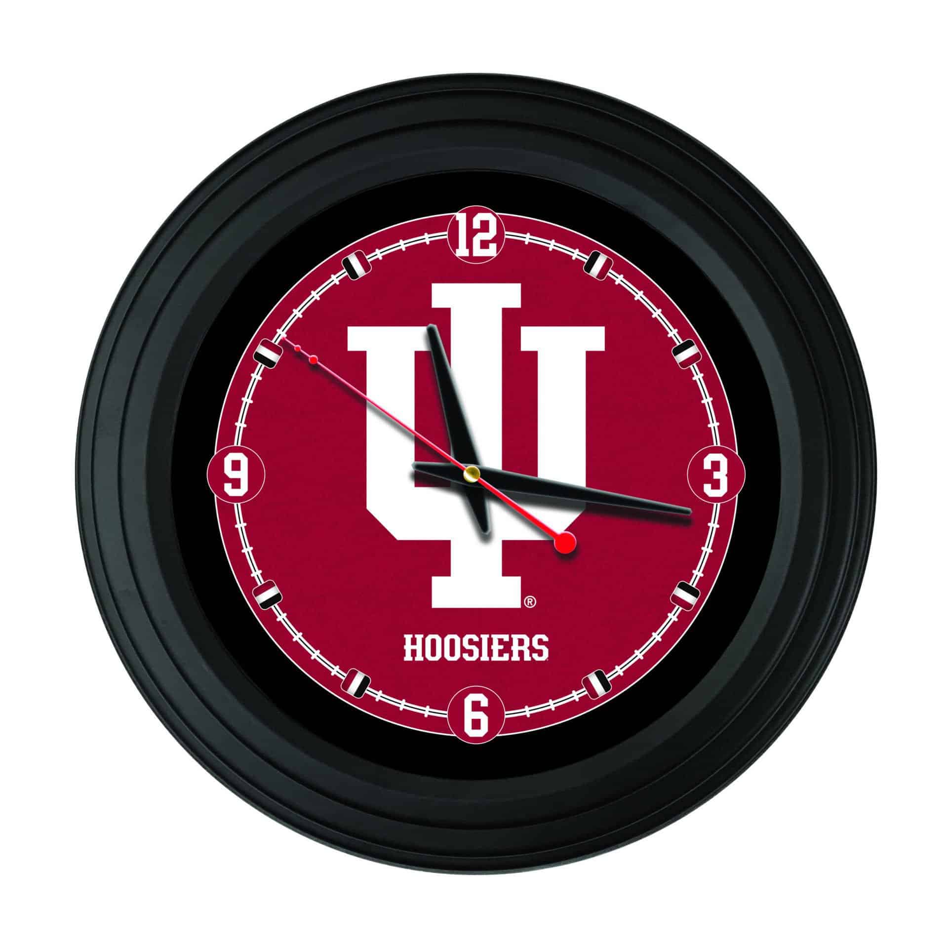 Indiana University 15-Inch Wall Clock in Black 1 Indiana University 15-Inch Wall Clock in Black