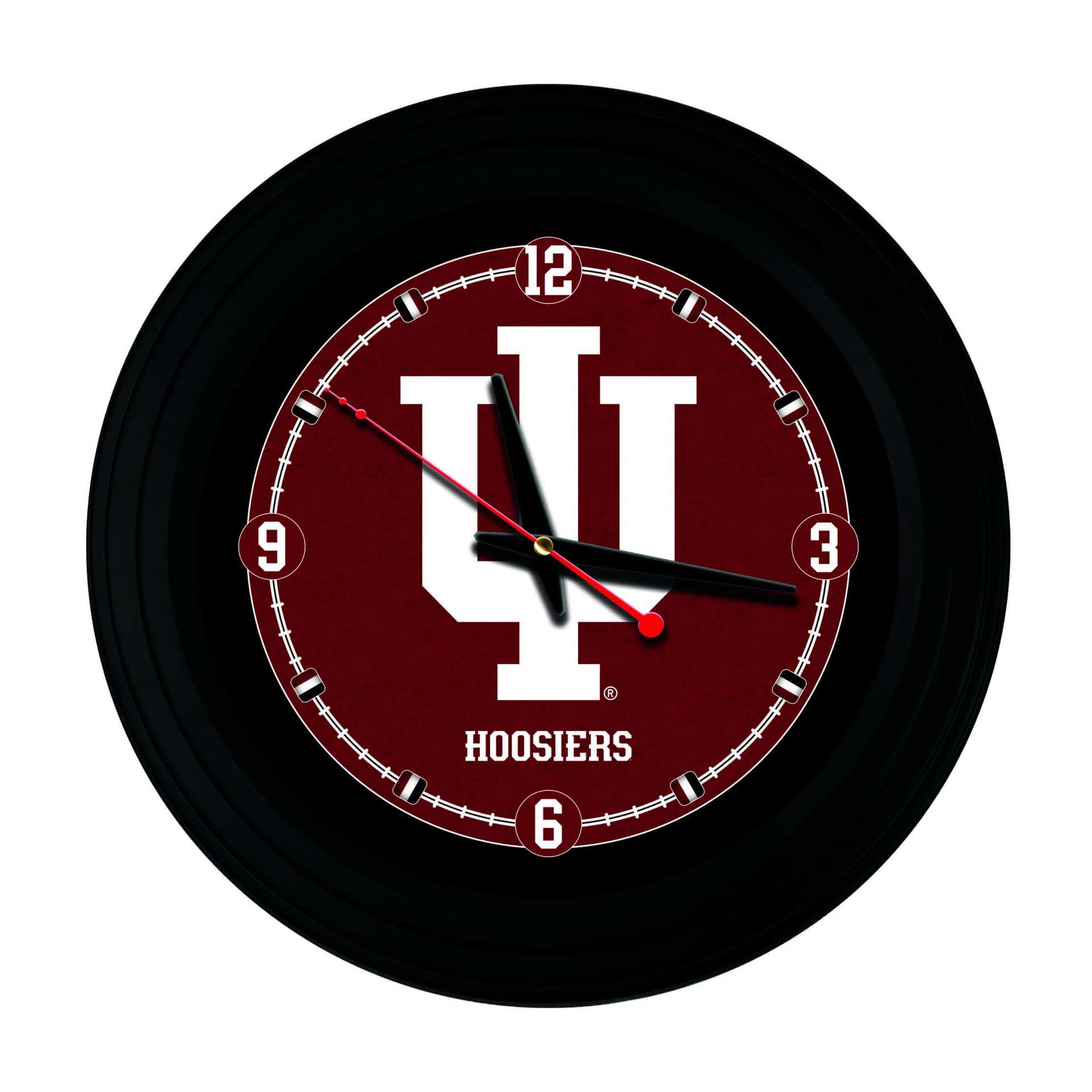 Indiana University 15-Inch Wall Clock in Black 3 Indiana University 15-Inch Wall Clock in Black