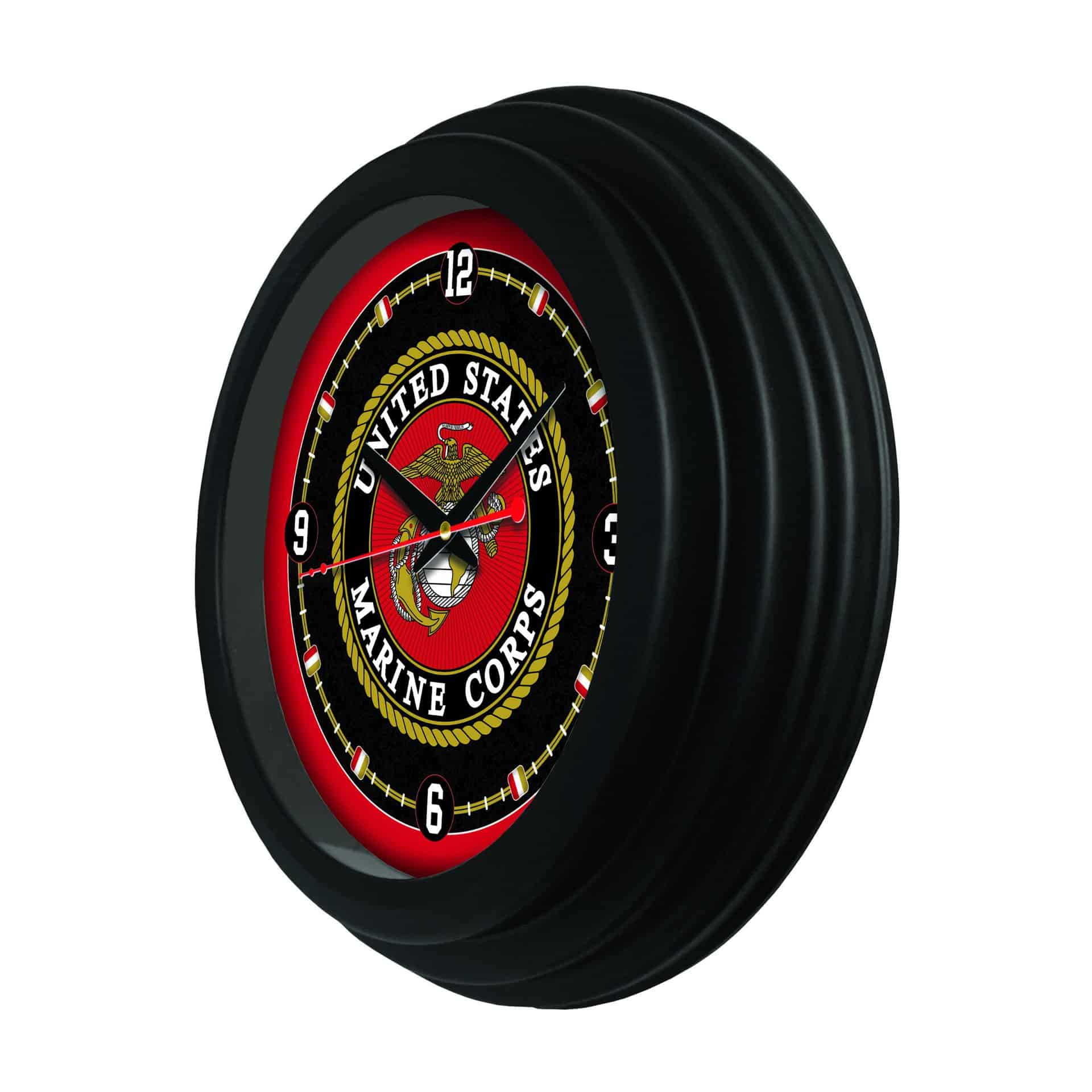 United States Marine Corps 15-Inch Wall Clock in Black 4 United States Marine Corps 15-Inch Wall Clock in Black