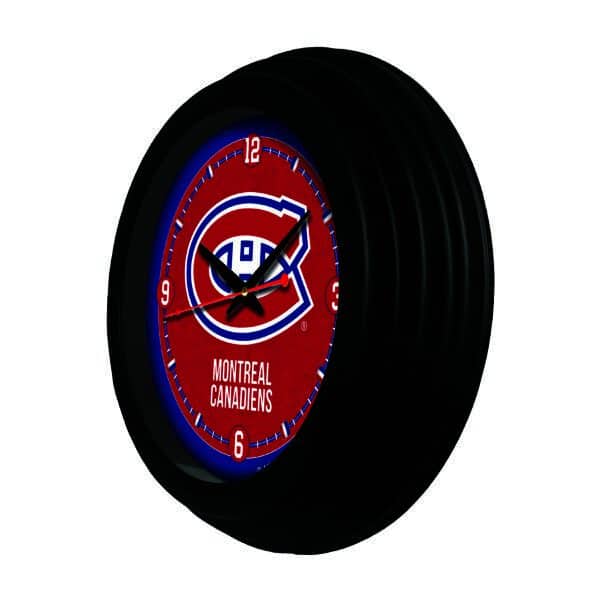 Montreal Canadiens 15-Inch Wall Clock in Black - Cave Supplies