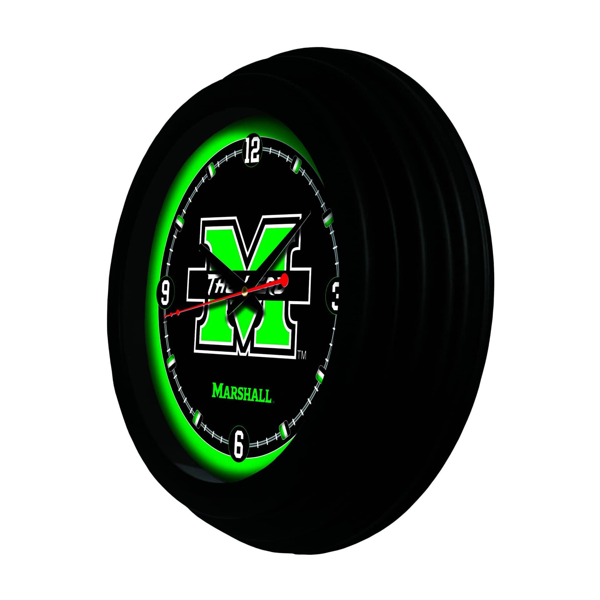Marshall University 15-Inch Wall Clock in Black 4 Marshall University 15-Inch Wall Clock in Black