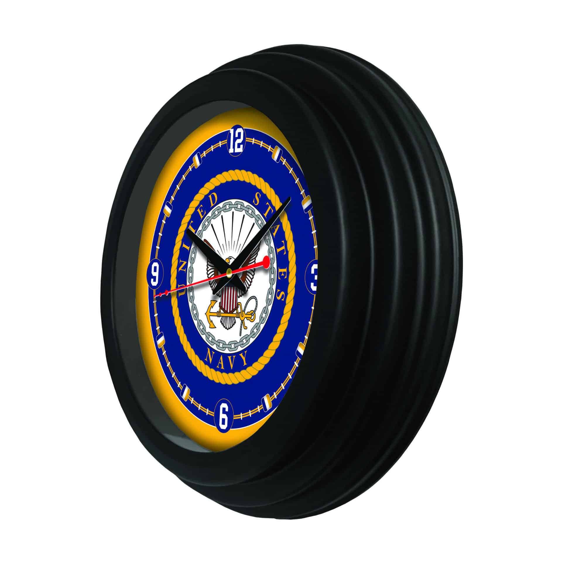 United States Navy 15-Inch Wall Clock in Black 2 United States Navy 15-Inch Wall Clock in Black - Image 2