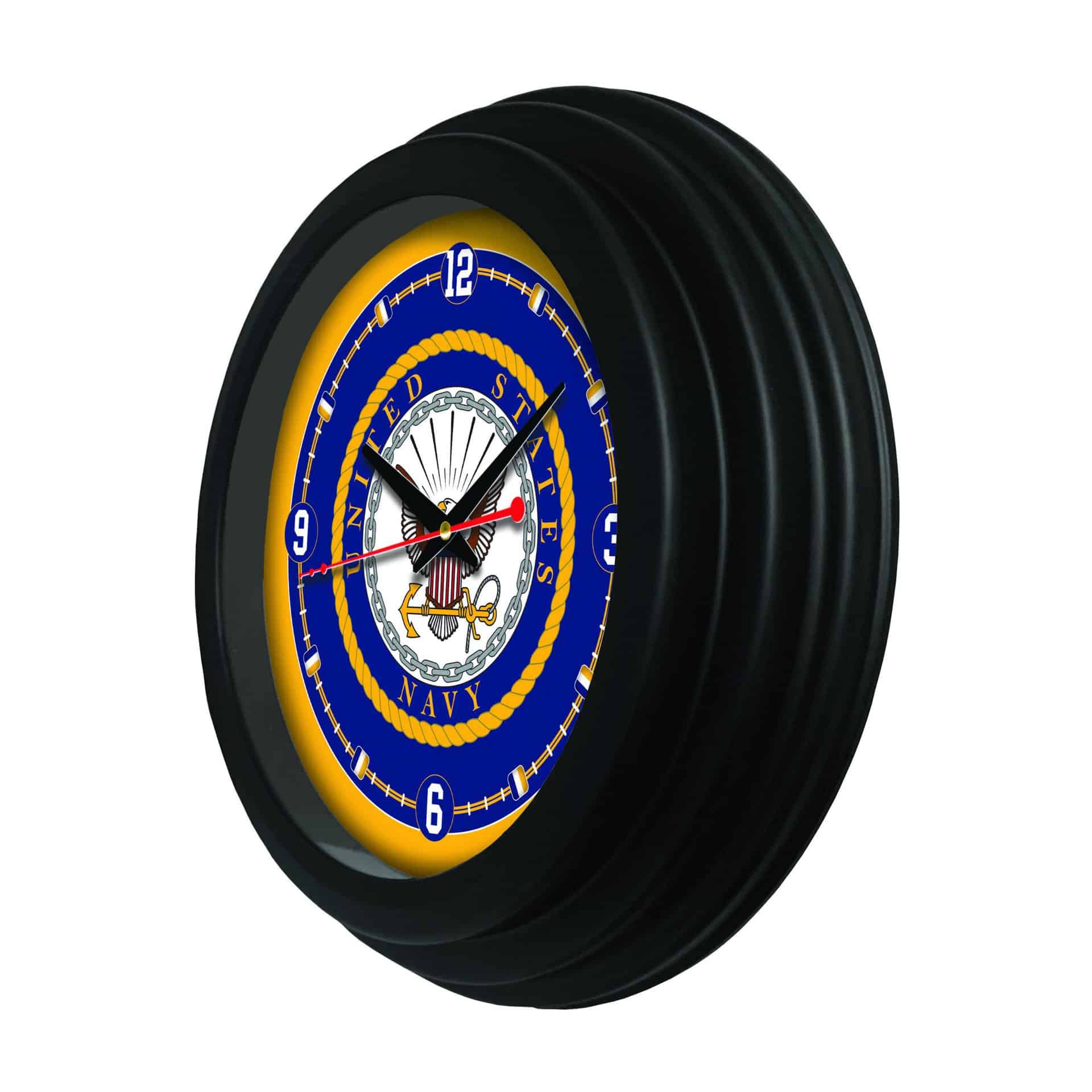 United States Navy 15-Inch Wall Clock in Black 4 United States Navy 15-Inch Wall Clock in Black