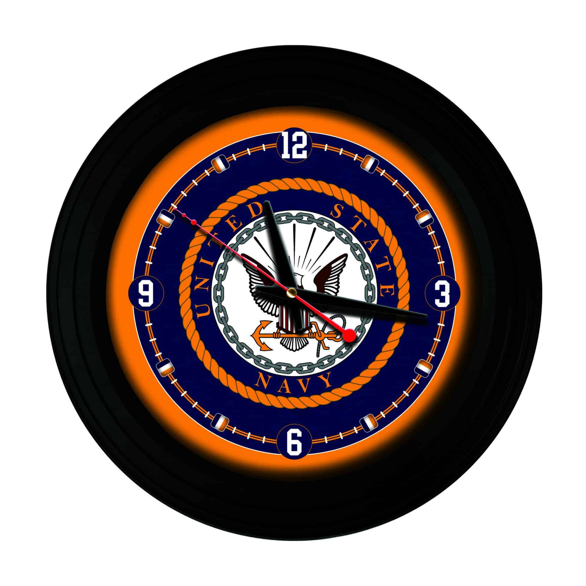 United States Navy 15-Inch Wall Clock in Black 3 United States Navy 15-Inch Wall Clock in Black