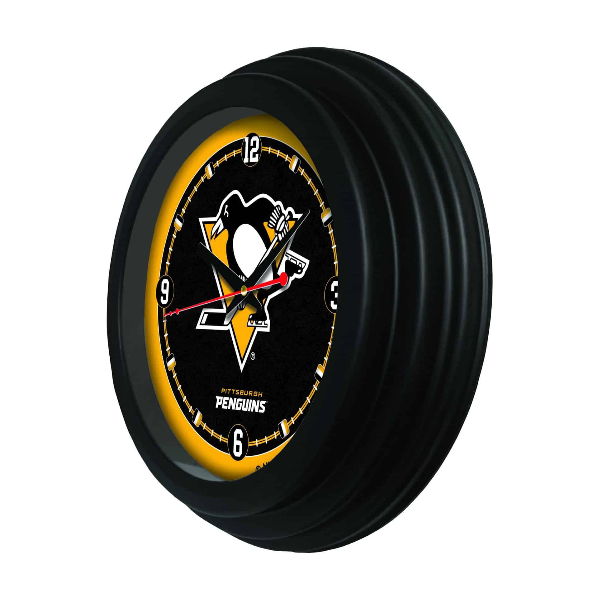 Pittsburgh Penguins 15-Inch Wall Clock in Black 4 Pittsburgh Penguins 15-Inch Wall Clock in Black