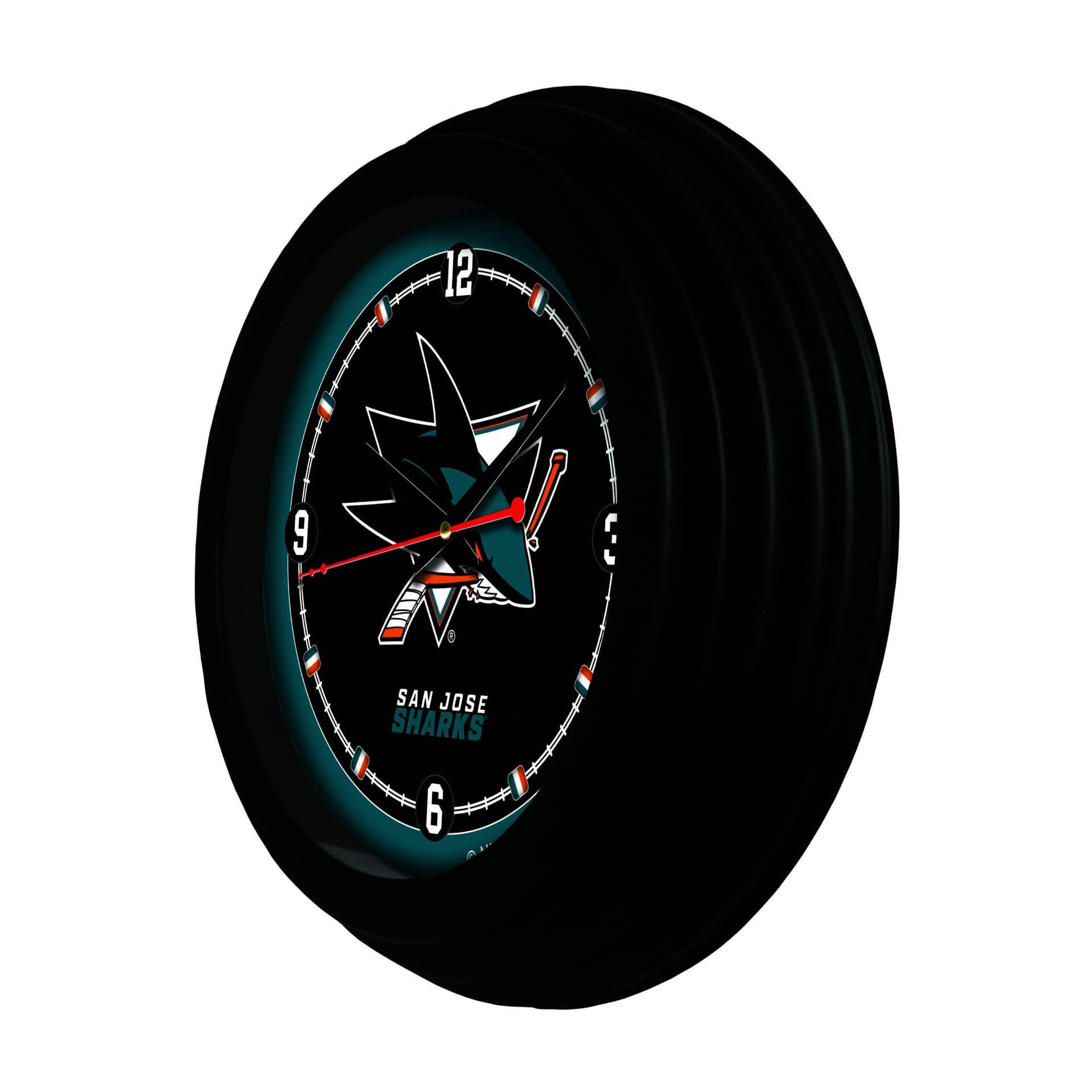 San Jose Sharks 15-Inch Wall Clock in Black 4 San Jose Sharks 15-Inch Wall Clock in Black