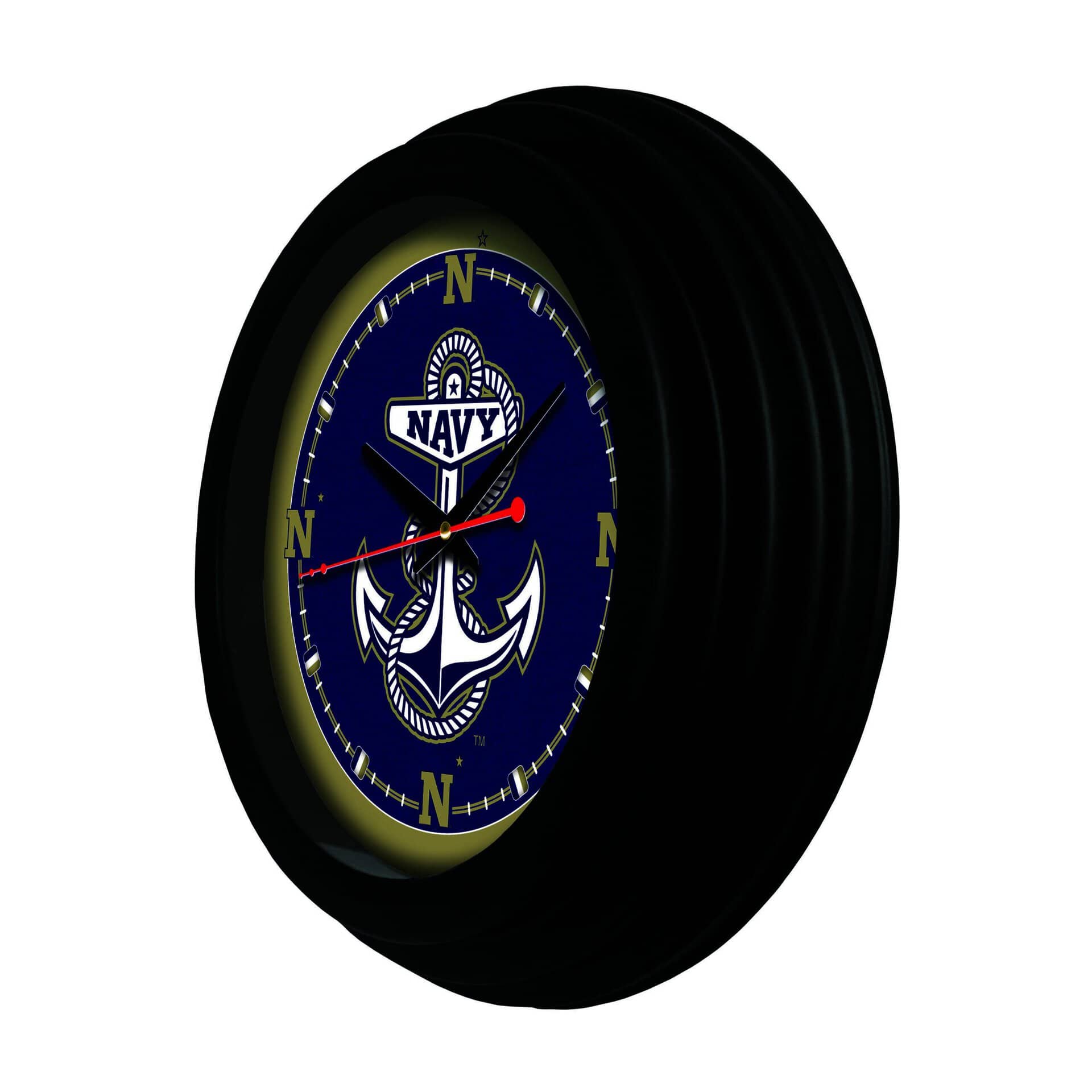 US Naval Academy 15-Inch Wall Clock in Black 4 US Naval Academy 15-Inch Wall Clock in Black