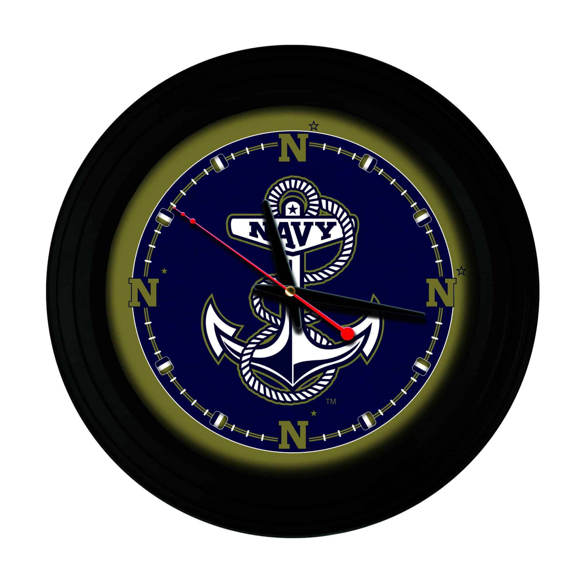 US Naval Academy 15-Inch Wall Clock in Black 3 US Naval Academy 15-Inch Wall Clock in Black