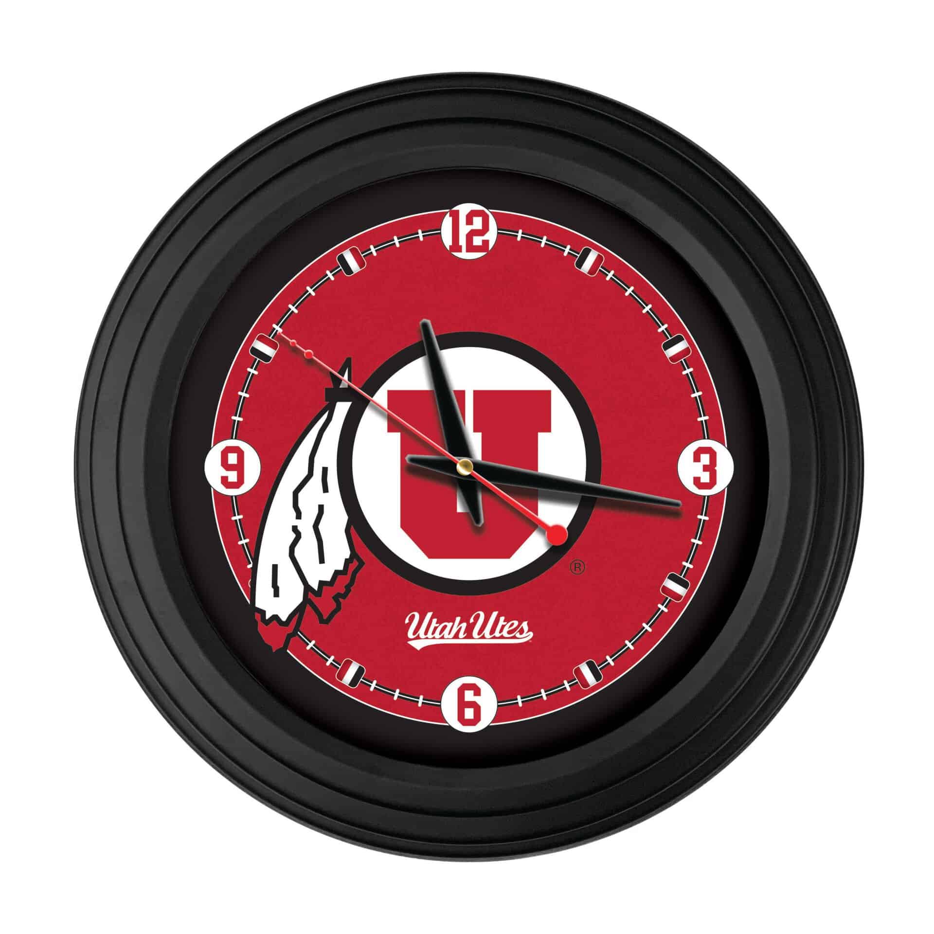 University of Utah 15-Inch Wall Clock in Black 3 University of Utah 15-Inch Wall Clock in Black