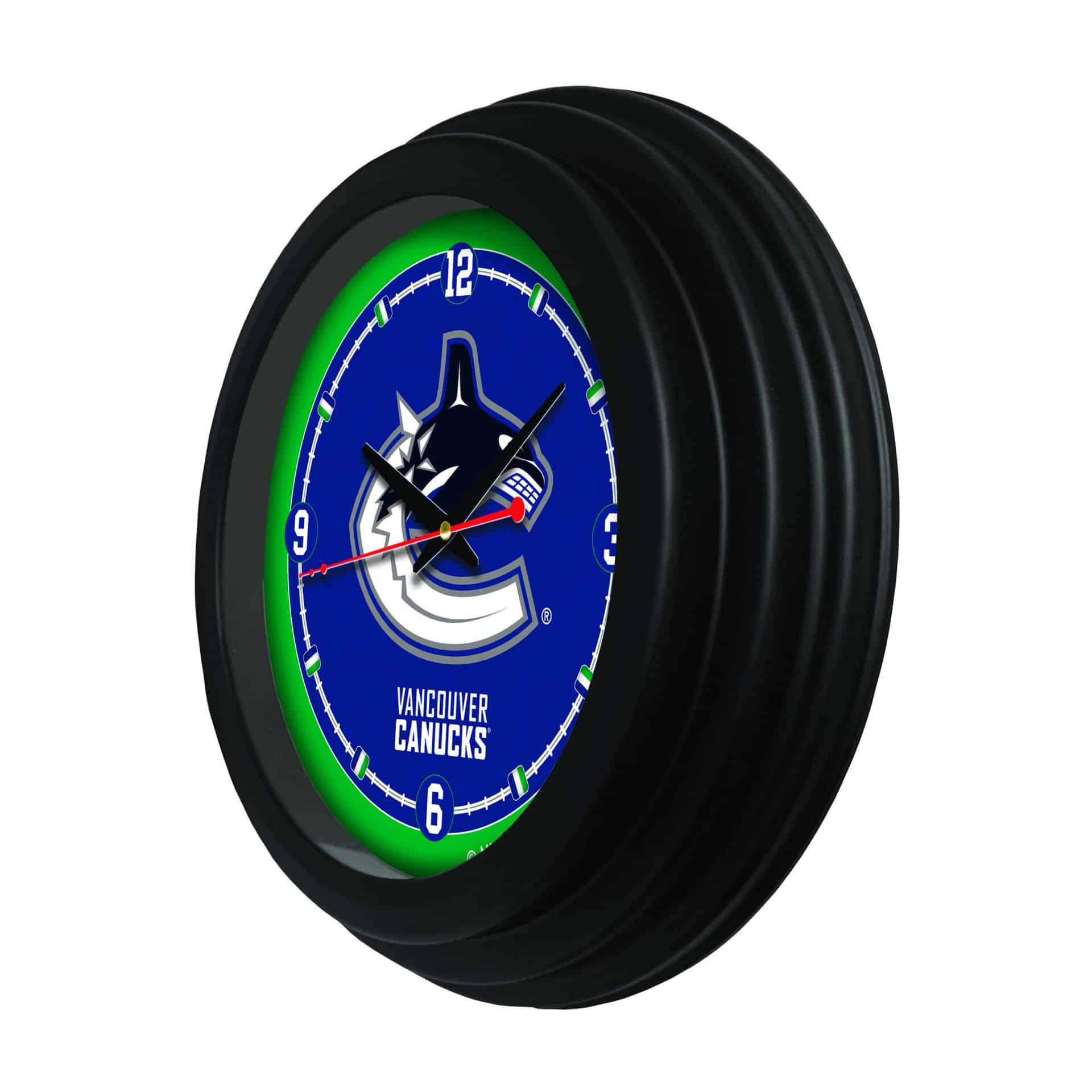 Vancouver Canucks 15-Inch Wall Clock in Black 4 Vancouver Canucks 15-Inch Wall Clock in Black