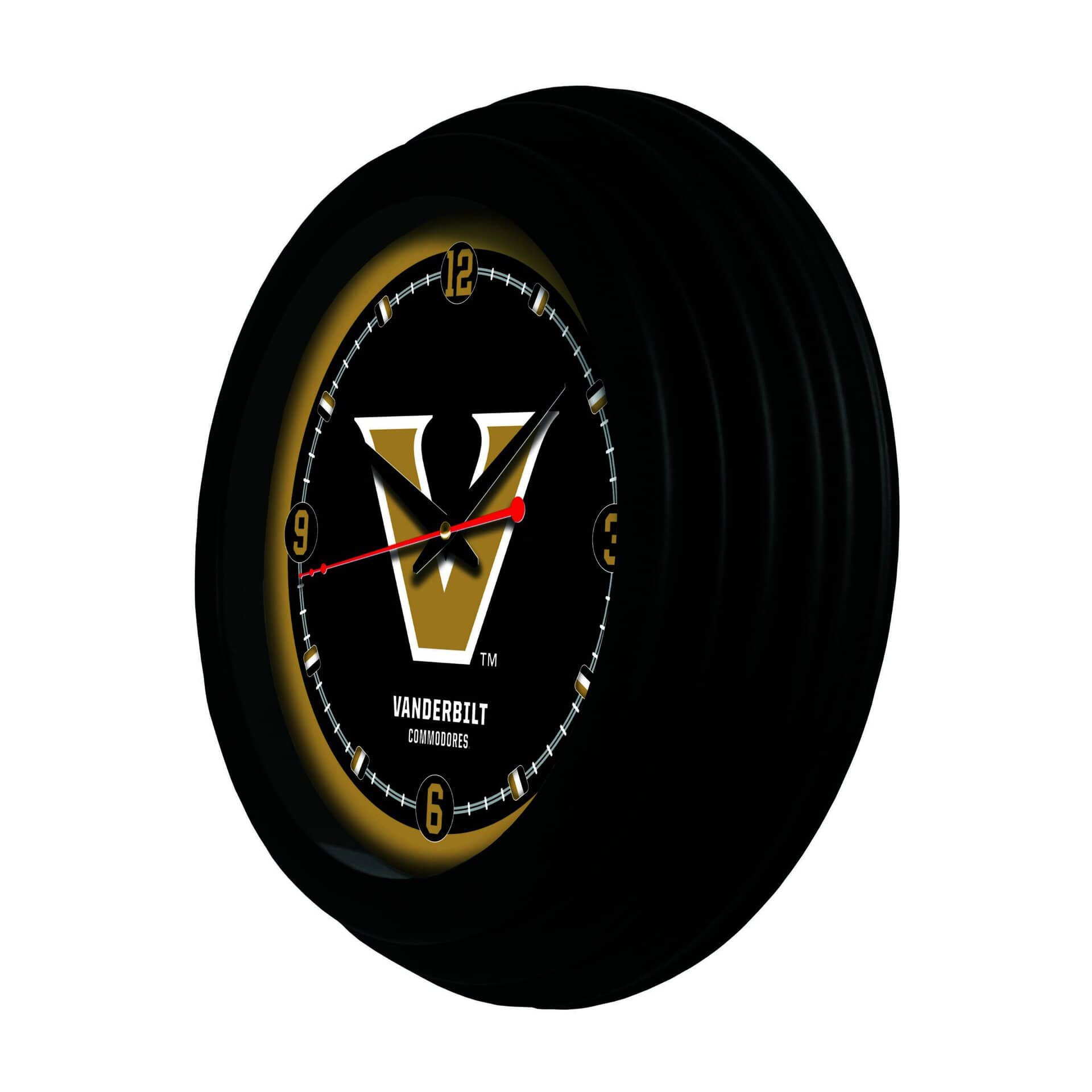 Vanderbilt University 15-Inch Wall Clock in Black 4 Vanderbilt University 15-Inch Wall Clock in Black