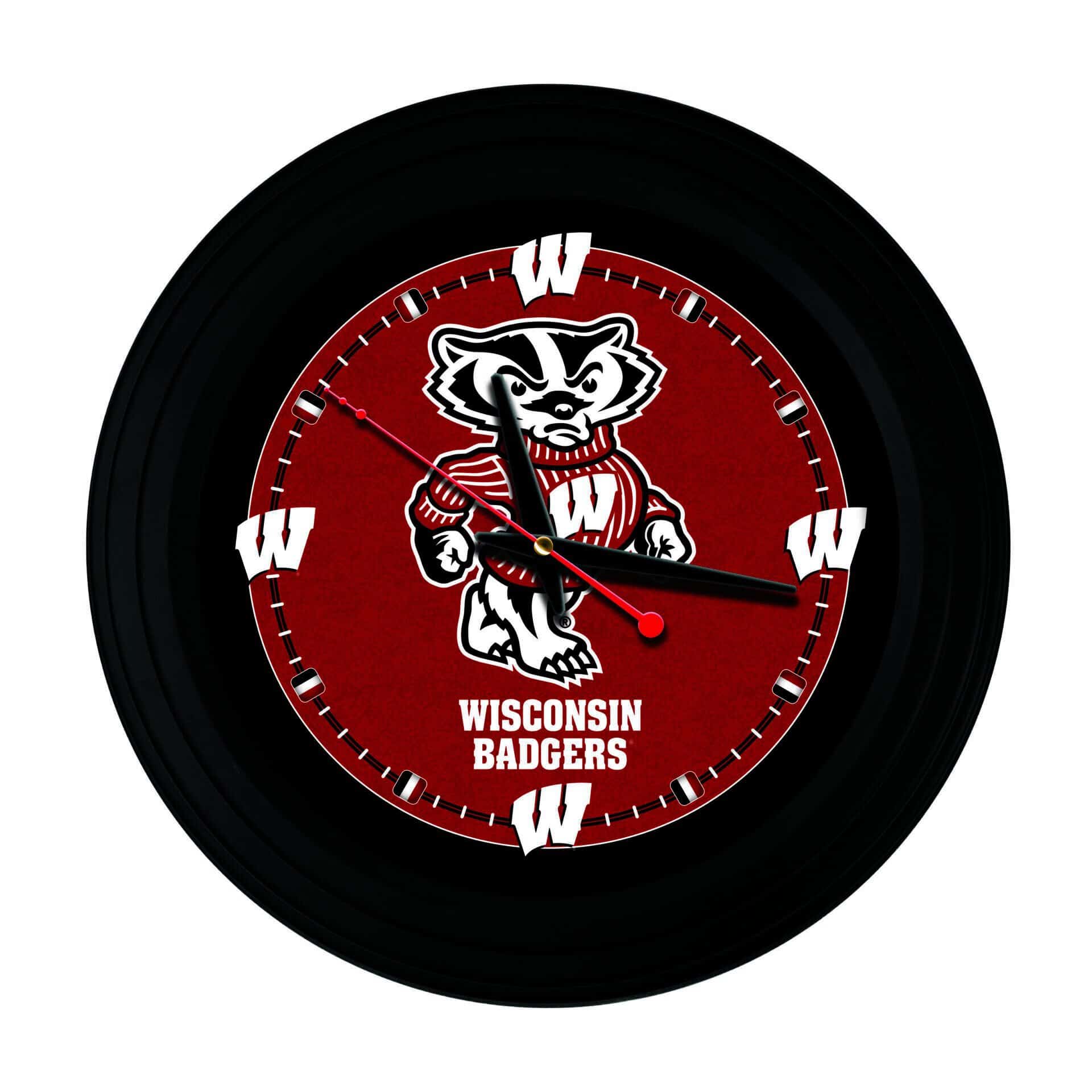 University of Wisconsin (Badger) 15-Inch Wall Clock in Black 1 University of Wisconsin (Badger) 15-Inch Wall Clock in Black