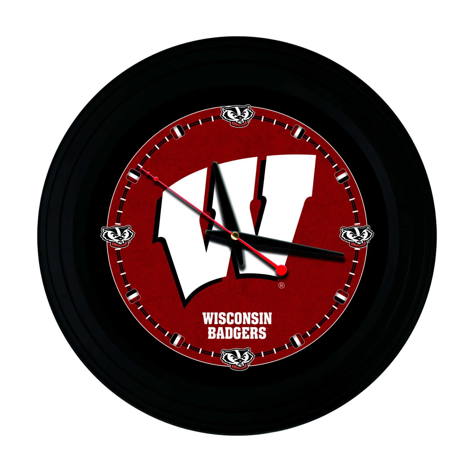 University of Wisconsin (W) 15-Inch Wall Clock in Black 1 University of Wisconsin (W) 15-Inch Wall Clock in Black