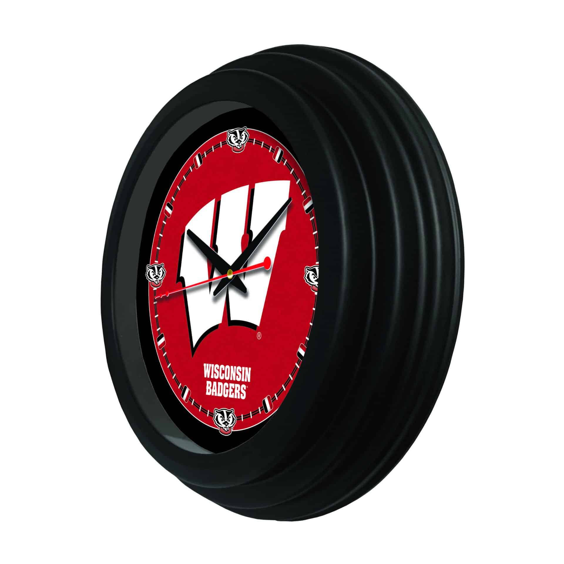 University of Wisconsin (W) 15-Inch Wall Clock in Black 2 University of Wisconsin (W) 15-Inch Wall Clock in Black - Image 2