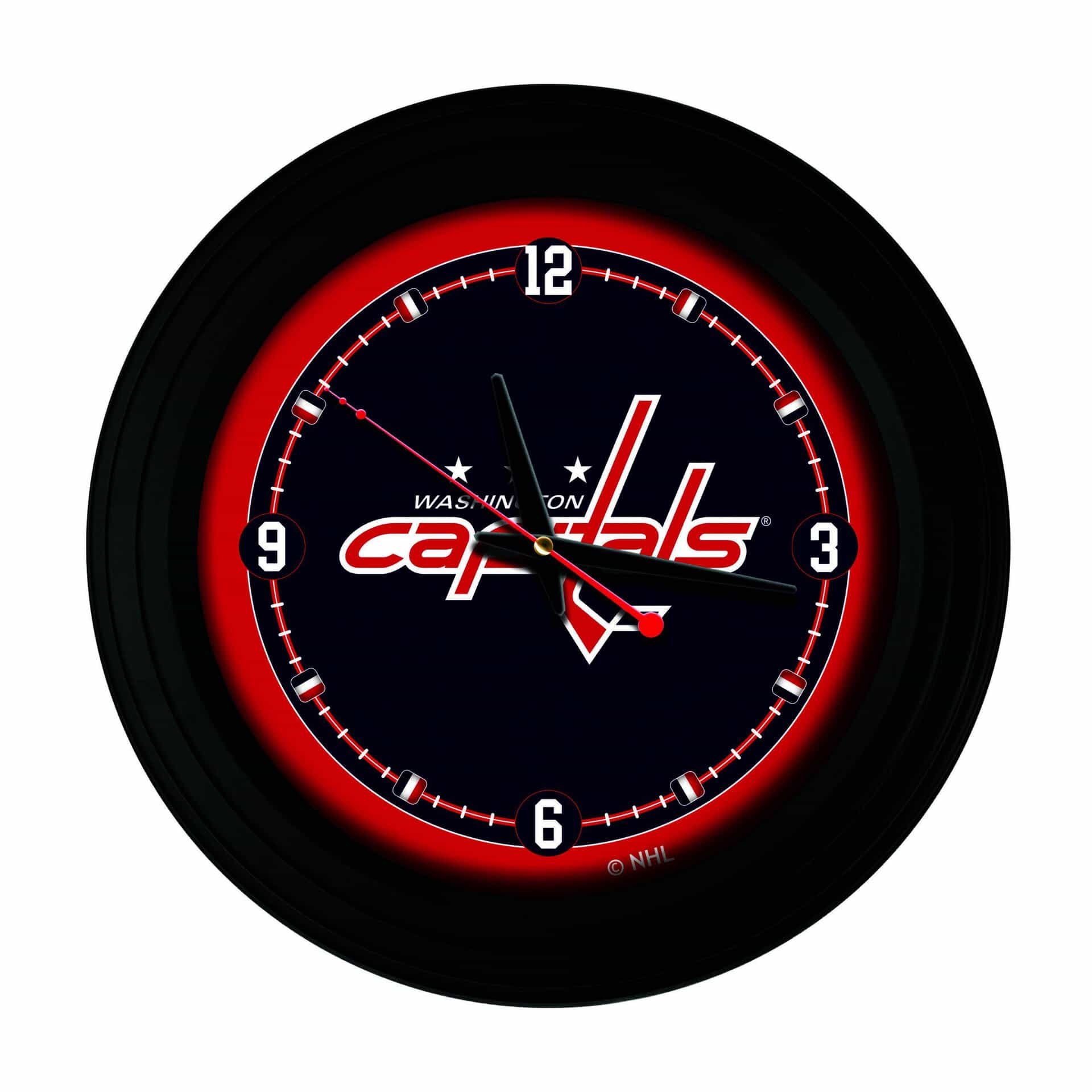 Washington Capitals 15-Inch Wall Clock in Black 3 Washington Capitals 15-Inch Wall Clock in Black