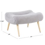 Cloud Contemporary Grey Sherpa Fabric Chair with Ottoman 21 Cloud Contemporary Grey Sherpa Fabric Chair with Ottoman