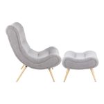 Cloud Contemporary Grey Sherpa Fabric Chair with Ottoman 15 Cloud Contemporary Grey Sherpa Fabric Chair with Ottoman