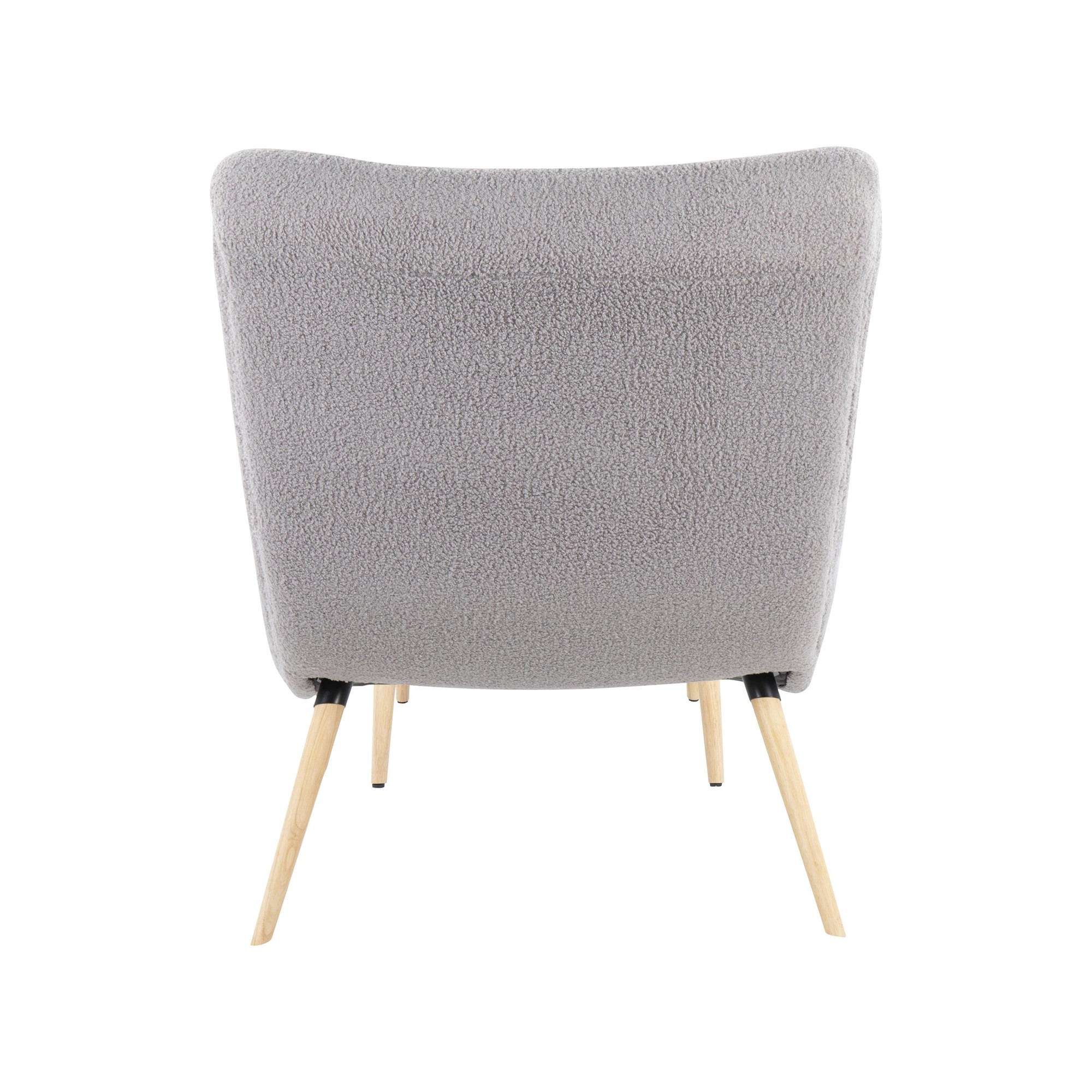 Cloud Contemporary Grey Sherpa Fabric Chair with Ottoman 6 Cloud Contemporary Grey Sherpa Fabric Chair with Ottoman - Image 6