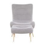Cloud Contemporary Grey Sherpa Fabric Chair with Ottoman 18 Cloud Contemporary Grey Sherpa Fabric Chair with Ottoman