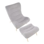 Cloud Contemporary Grey Sherpa Fabric Chair with Ottoman 19 Cloud Contemporary Grey Sherpa Fabric Chair with Ottoman